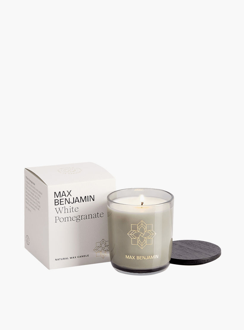 MAX BENJAMIN White Pomegranate Candle with Lid - 210 gms-household-homefragrance-candles-image-2