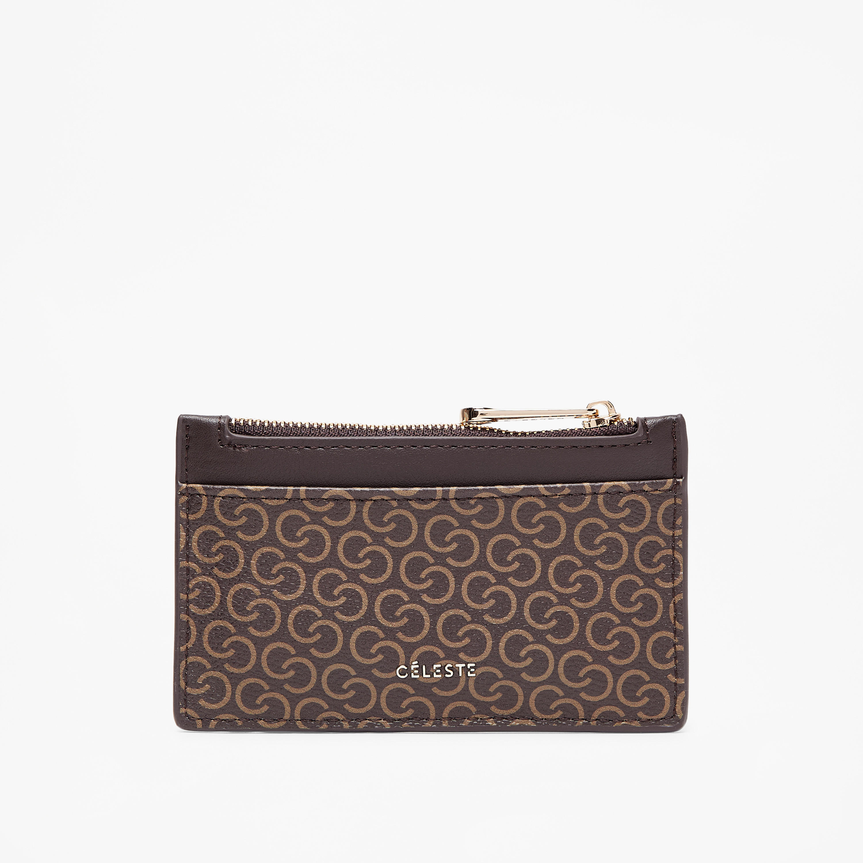 Celeste Monogram Print Card Holder with Zip Closure-women-bagsandwallets-wallets-image-1