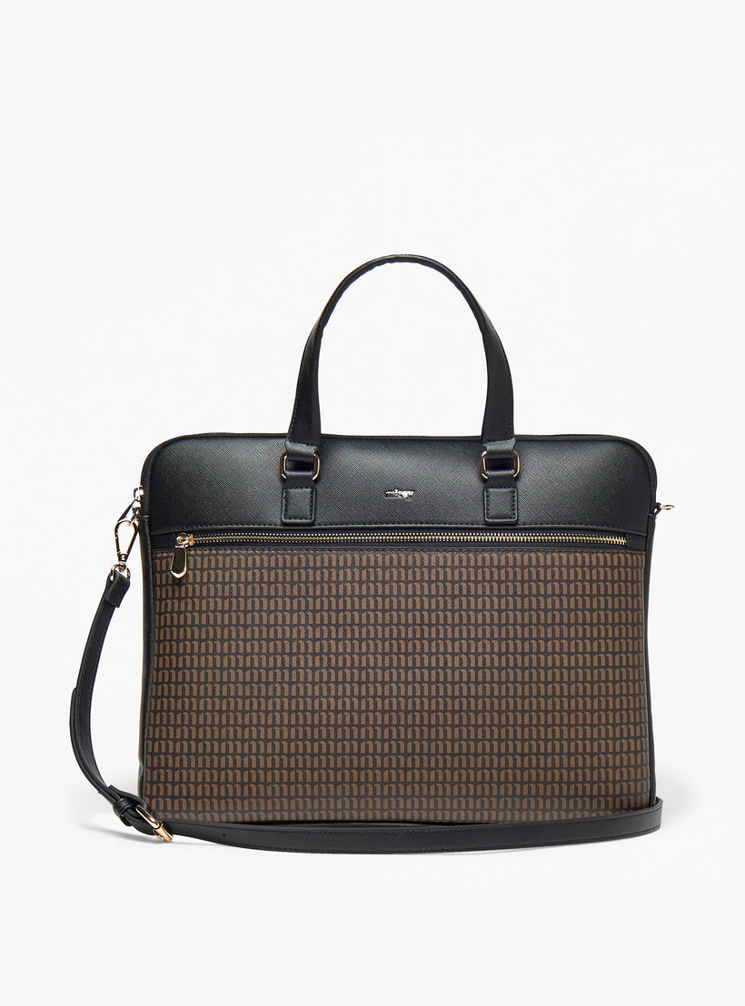 Missy Solid Laptop Bag with Detachable Strap and Zip Closure-women-bagsandwallets-handbags-image-1