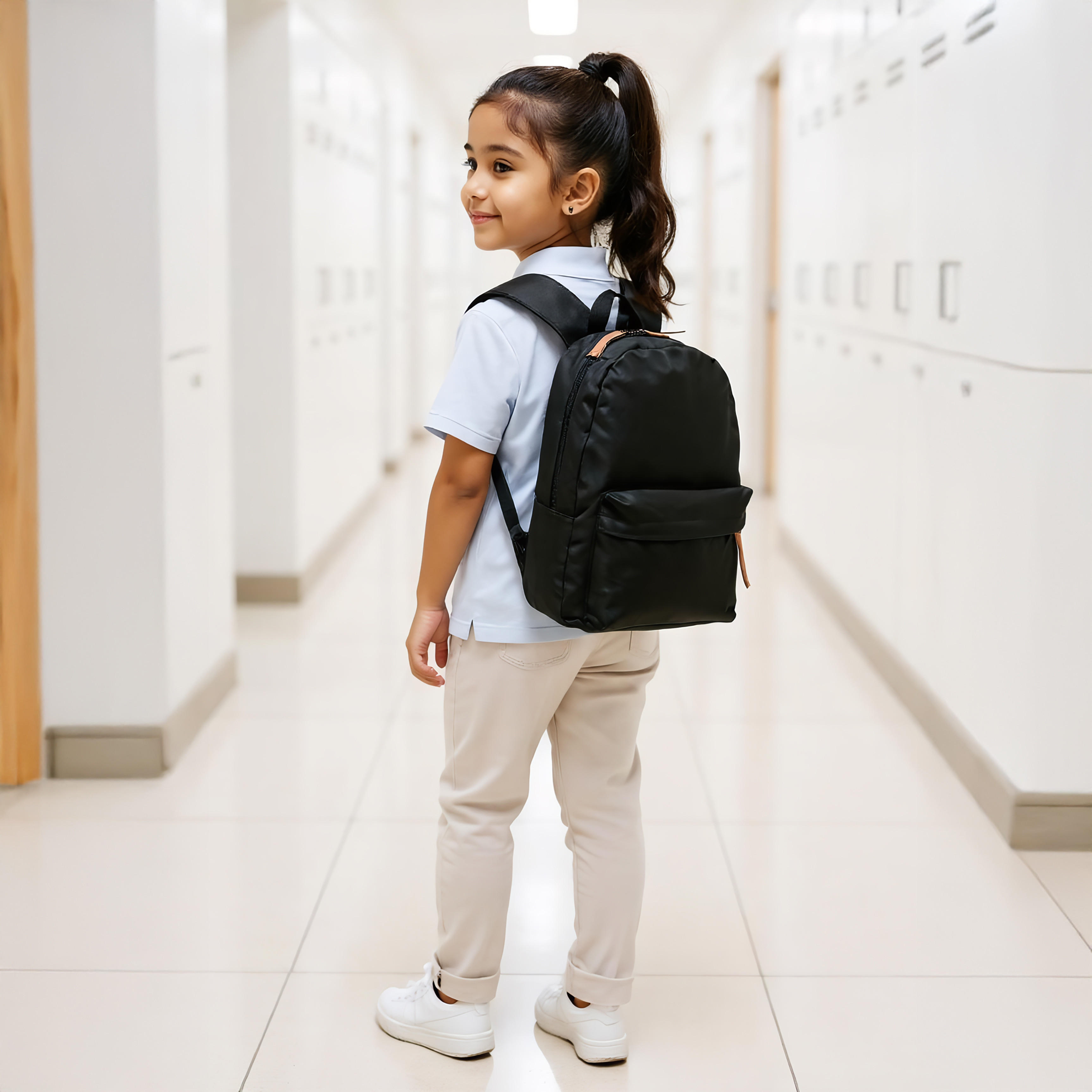 طقم شنطة ظهر مدرسية 12 قطعة سادة للأطفال 5-13 سنة مع شنطة غداء ومقلمة من سايلون-school-bagsandbackpacks-sets-image-3