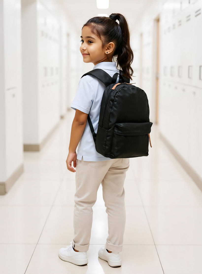 طقم شنطة ظهر مدرسية 12 قطعة سادة للأطفال 5-13 سنة مع شنطة غداء ومقلمة من سايلون-school-bagsandbackpacks-sets-image-3