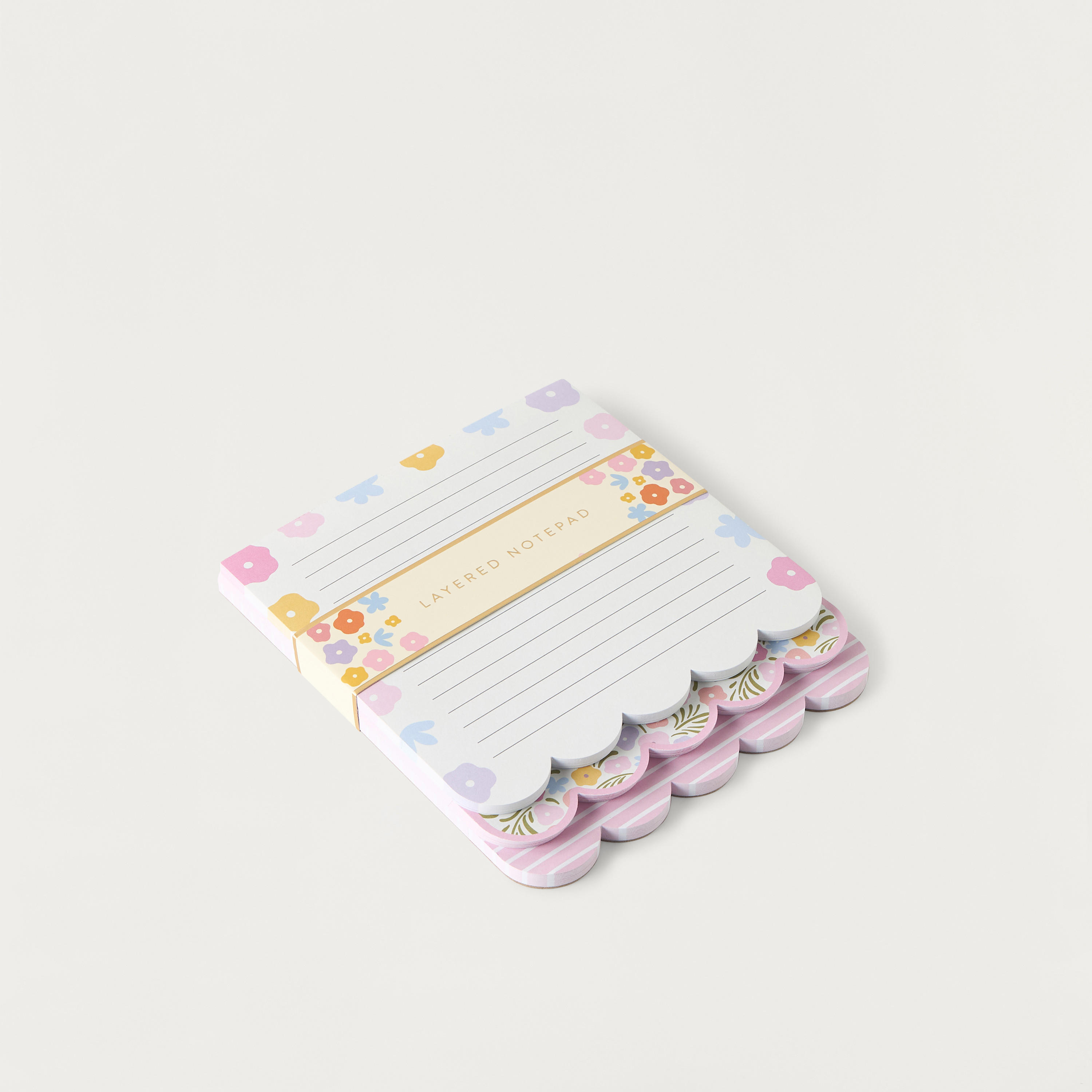 Floral Print Layered Notepad-school-stationery-sets-image-2