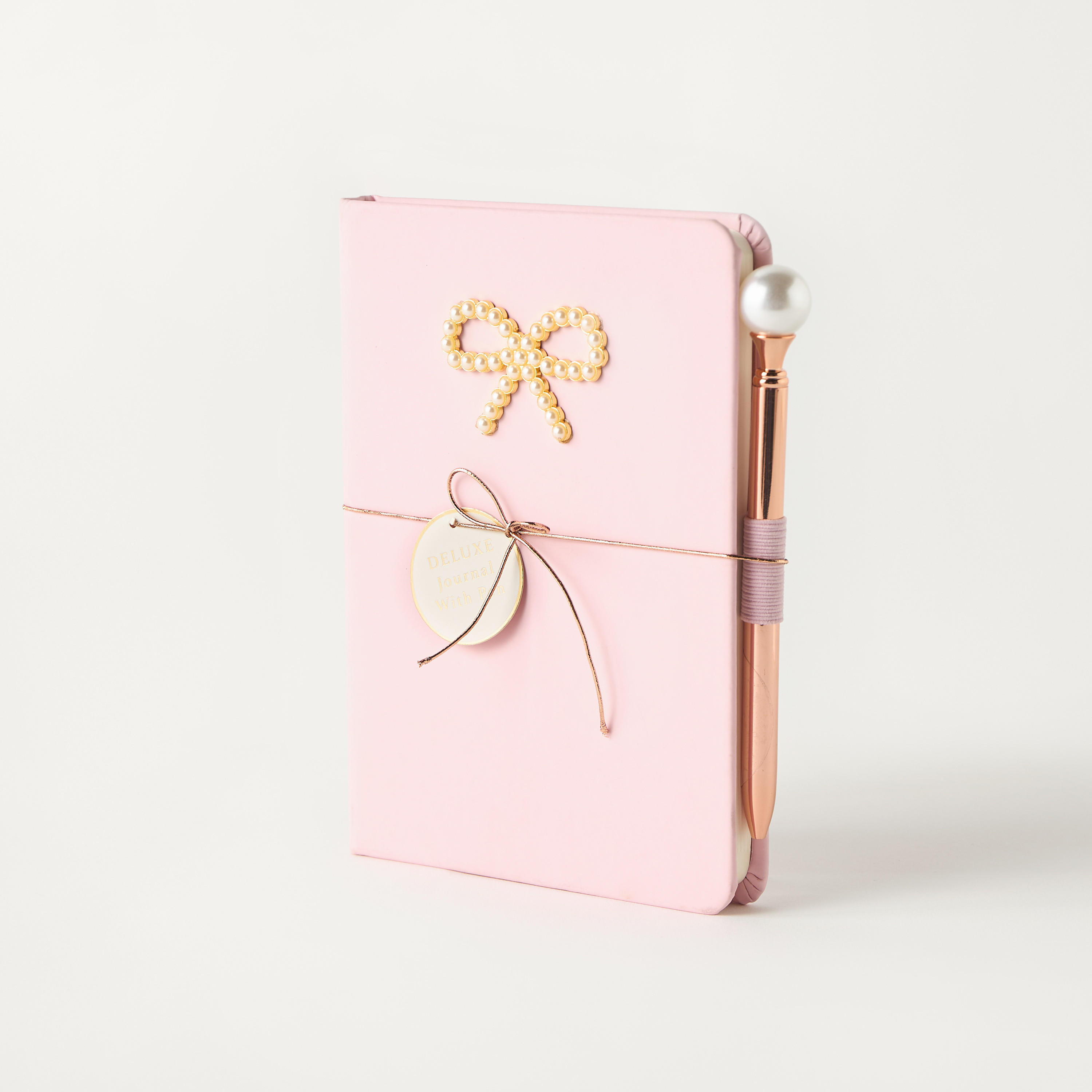 دفتر يوميات مزيّن باللؤلؤ مع قلم-school-stationery-planners-image-1