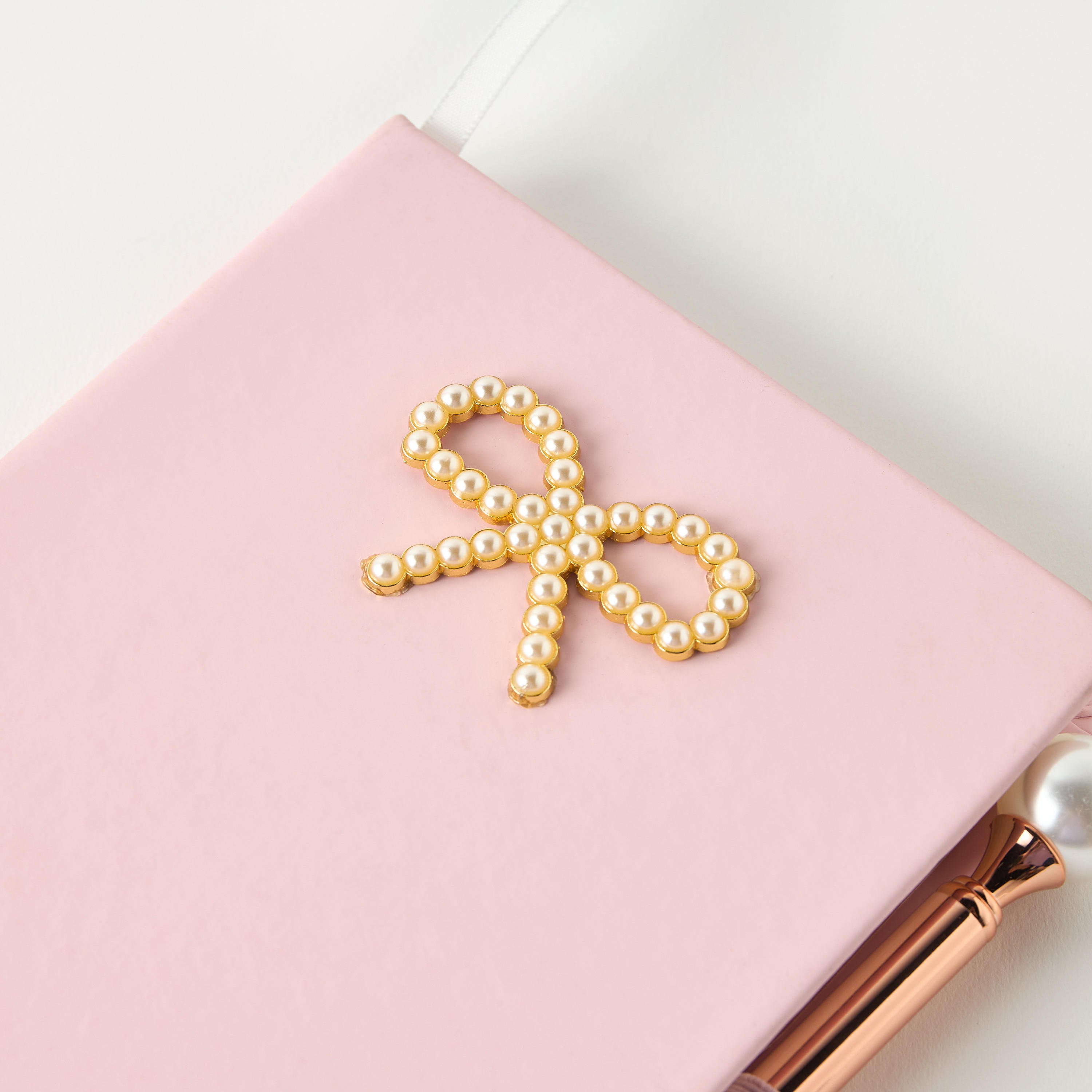 دفتر يوميات مزيّن باللؤلؤ مع قلم-school-stationery-planners-image-3
