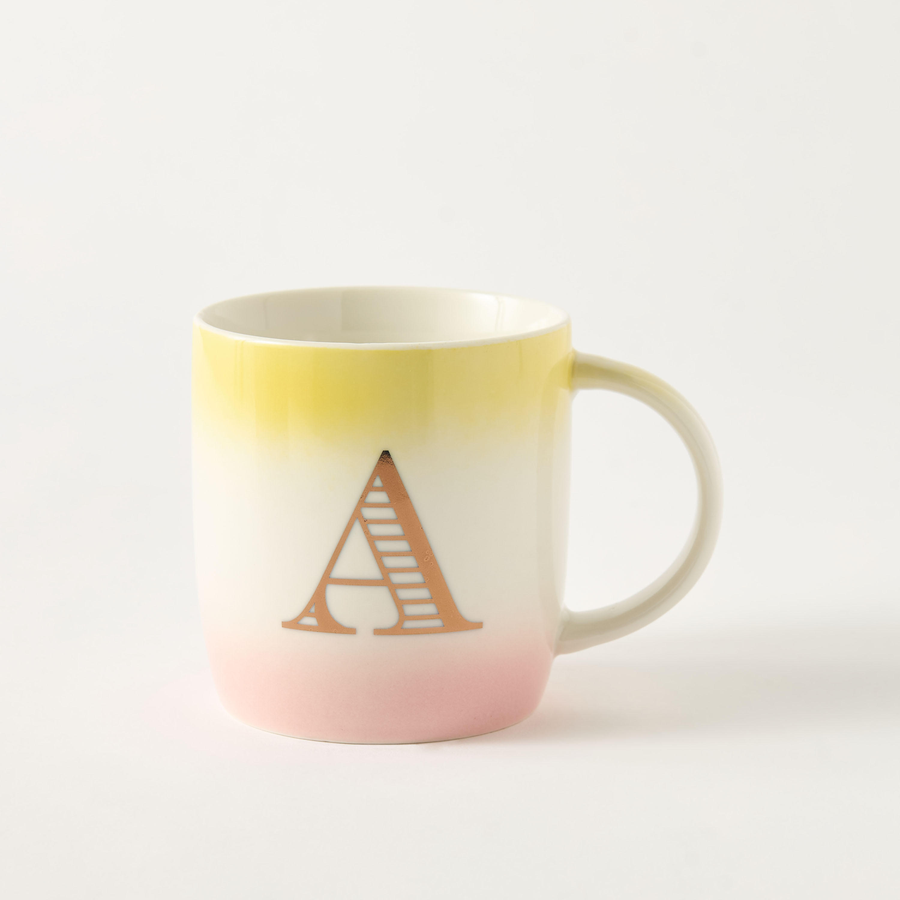 Colourblock Ceramic Mug with Initial A - 360 ml-household-dining-teaandcoffee-mugsandcups-image-1