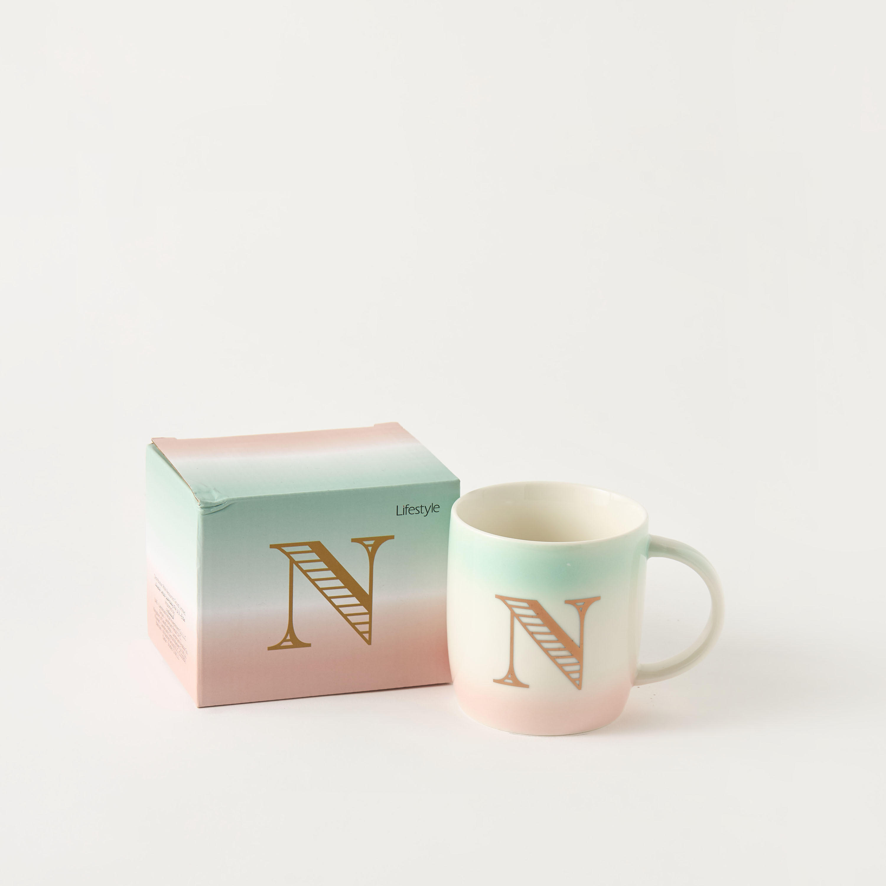 Colourblock Ceramic Mug with Initial A - 360 ml-household-dining-teaandcoffee-mugsandcups-image-2
