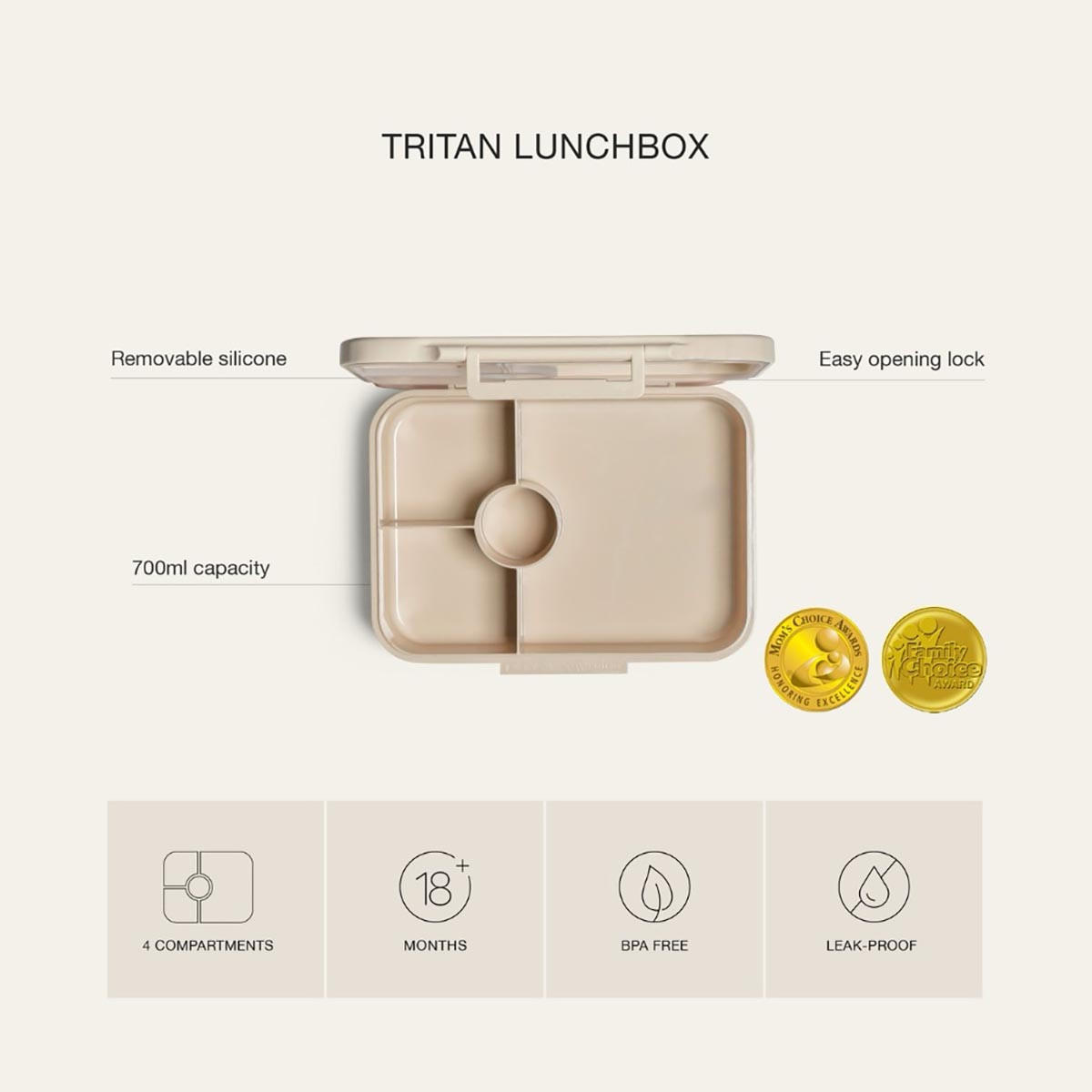 صندوق غداء مقسّم بغطاء بقفل مشبك وطبعات يونيكورن من سيترون - ضمان 6 أشهر-school-lunchessentials-lunchboxes-image-3