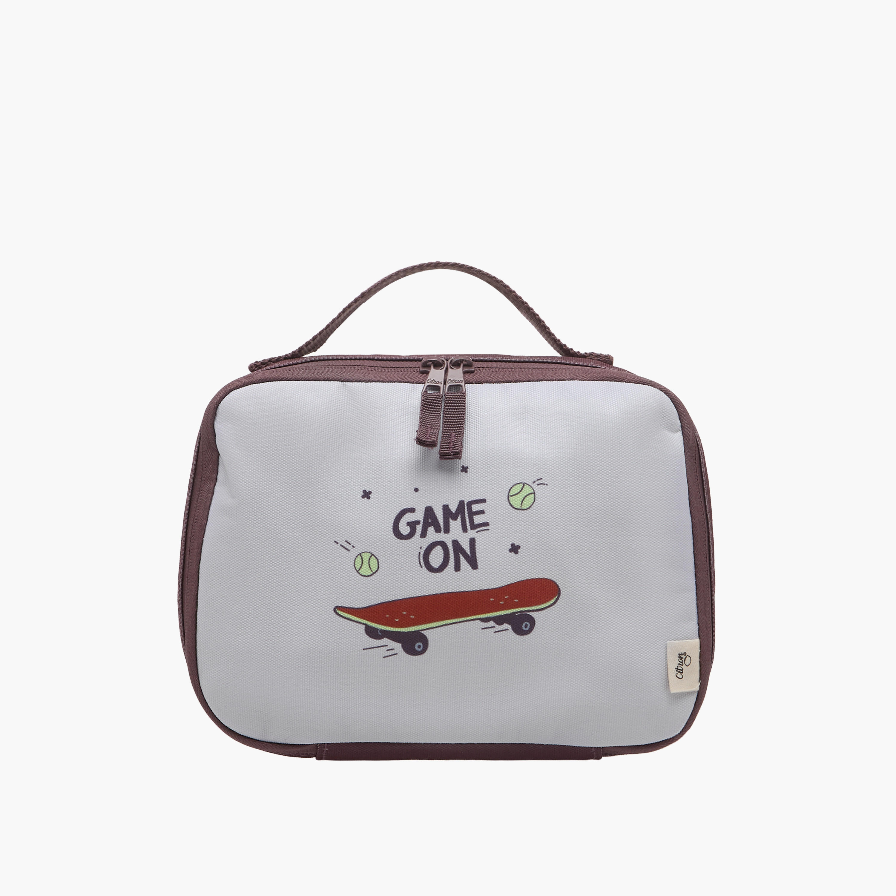 Citron Printed Insulated Lunch Bag with Handle and Zip Closure-school-lunchessentials-lunchbags-image-1
