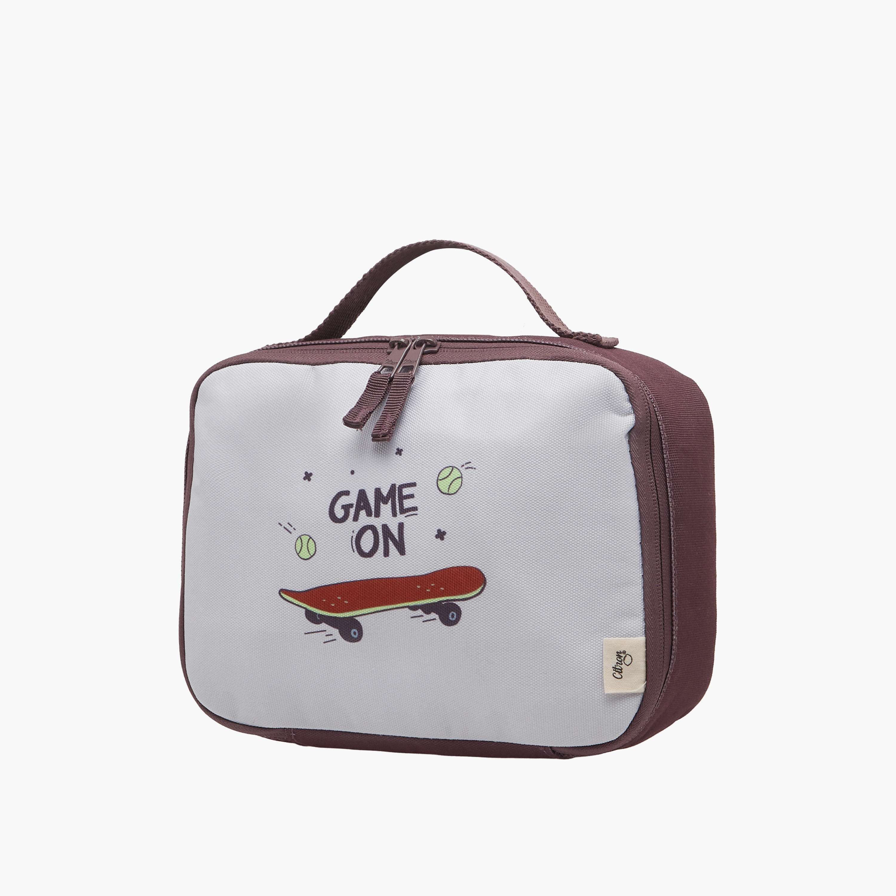 Citron Printed Insulated Lunch Bag with Handle and Zip Closure-school-lunchessentials-lunchbags-image-2