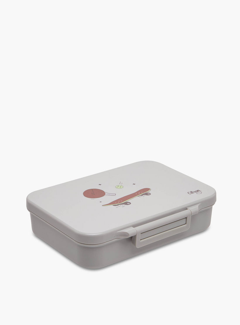 Citron Unicorn Print Sectioned Lunch Box with Clip Lock Lid6 -Month Warranty-school-lunchessentials-lunchboxes-image-2
