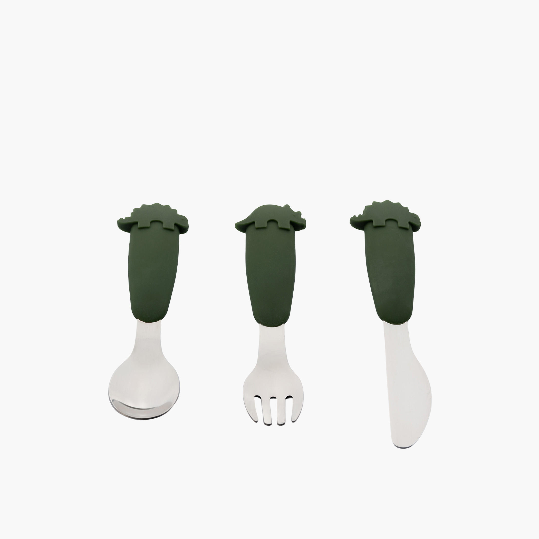 Citron Dinosaur Embossed 3-Piece Stainless Steel Cutlery Set-household-dining-cutlery-cutlerysets-image-1