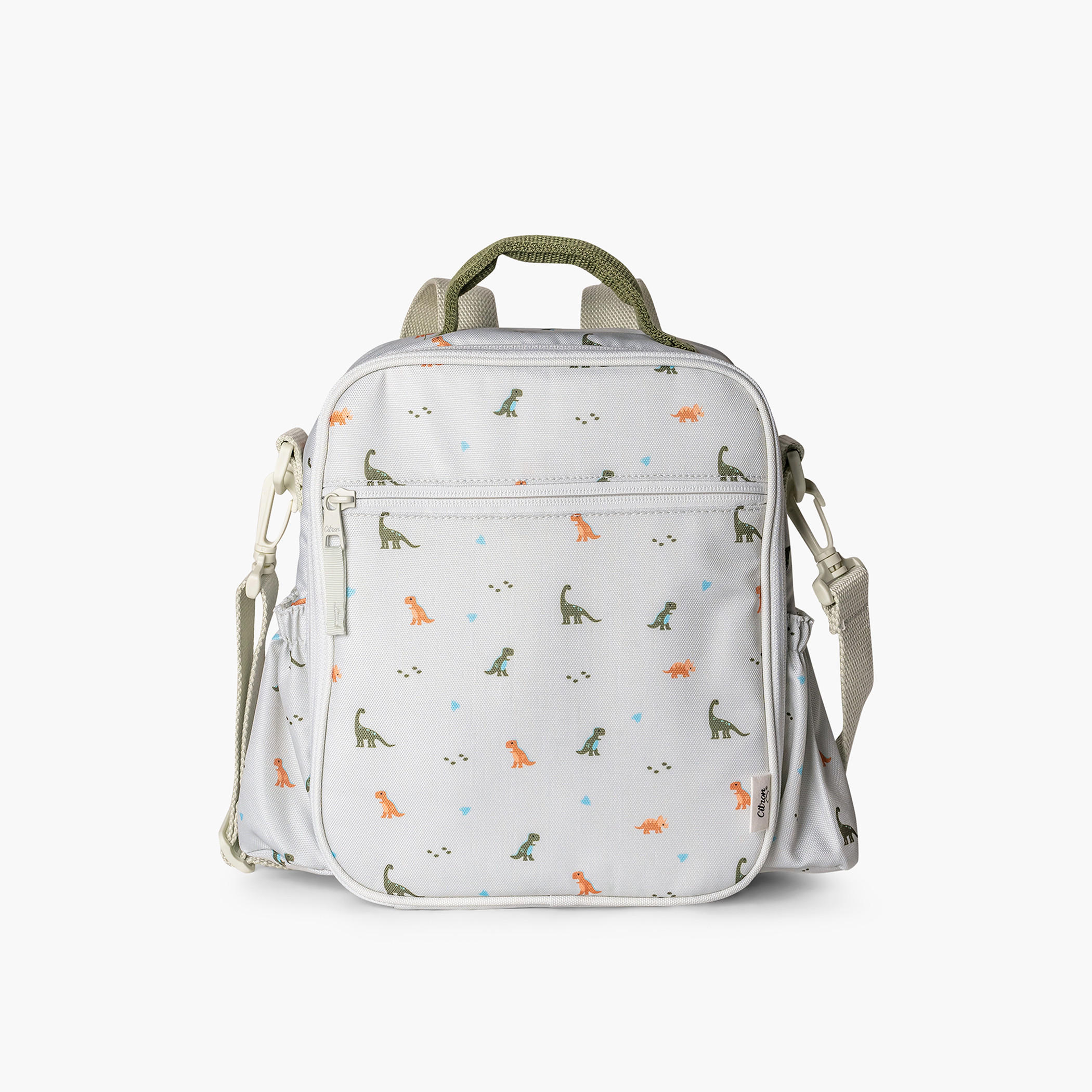 Citron Dinosaur Print Lunch Bag with Zip Closure-school-lunchessentials-lunchbags-image-1