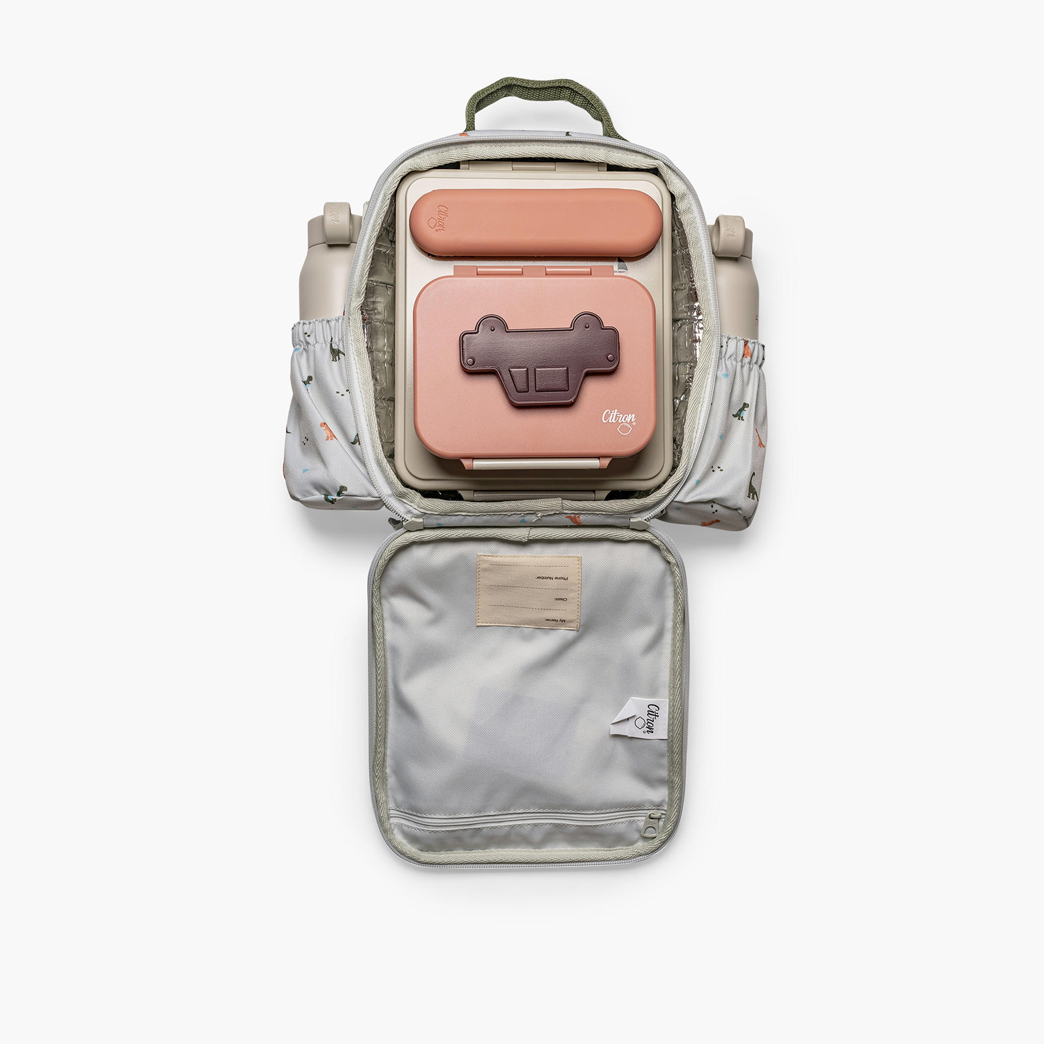 Citron Dinosaur Print Lunch Bag with Zip Closure-school-lunchessentials-lunchbags-image-5