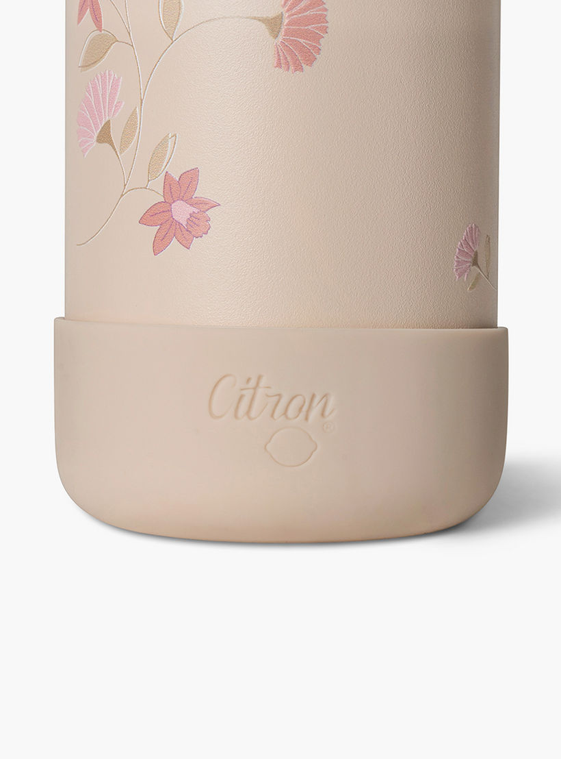 Citron Floral Stainless Steel Water Bottle with Straw – 250 ml-school-waterbottles-image-4