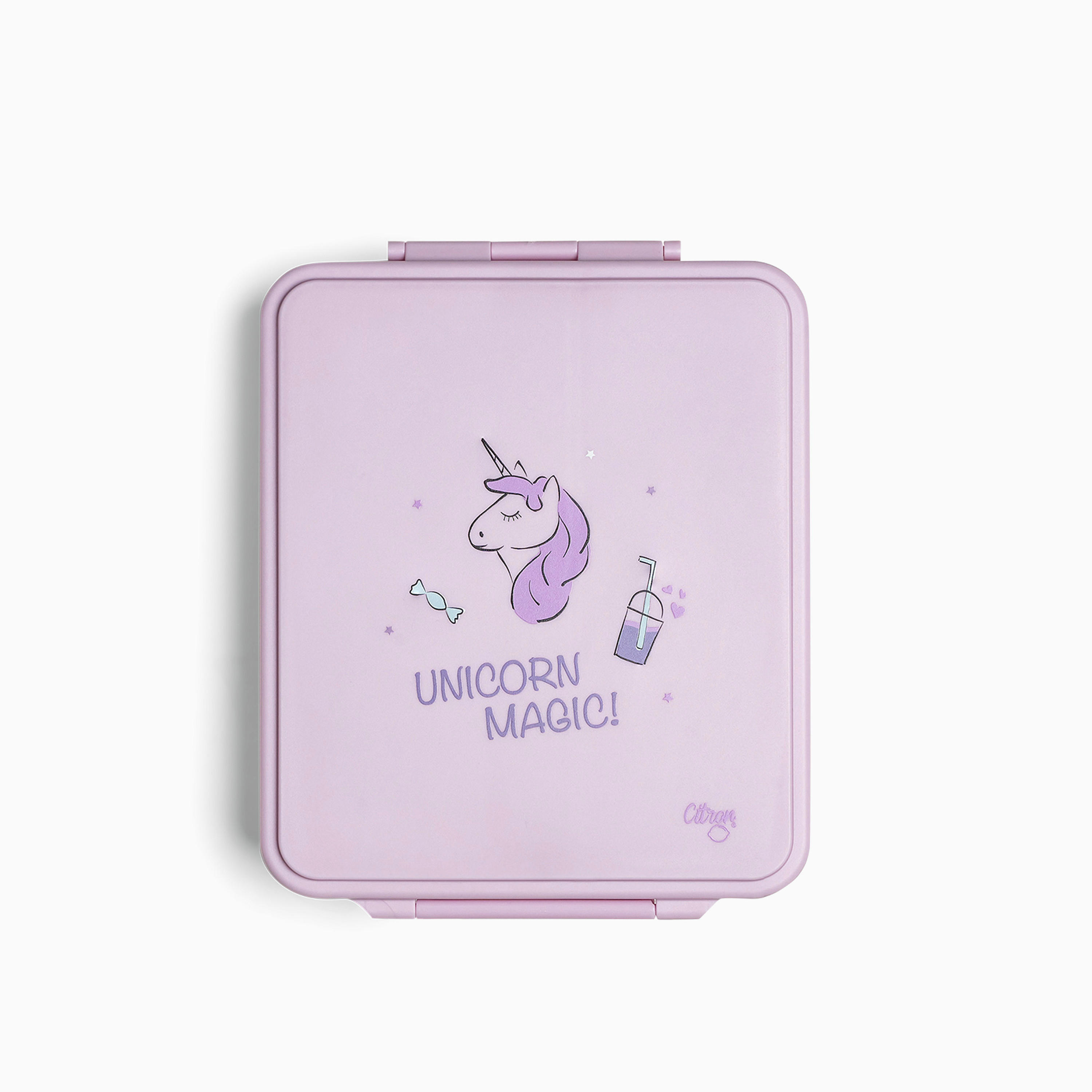 صندوق غداء مقسّم بغطاء بقفل مشبك وطبعات يونيكورن من سيترون - ضمان 6 أشهر-school-lunchessentials-lunchboxes-image-3