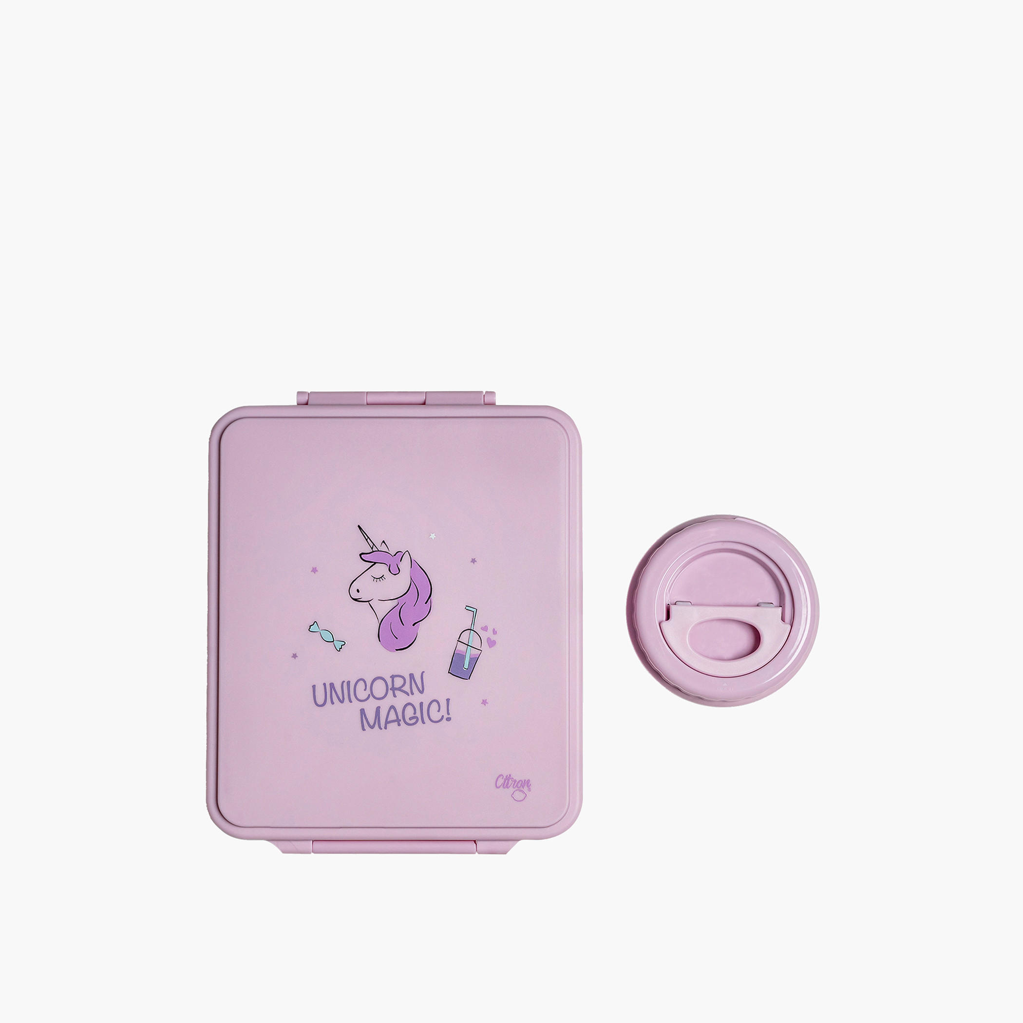 Citron Unicorn Print Sectioned Lunch Box with Clip Lock Lid6 -Month Warranty-school-lunchessentials-lunchboxes-image-3