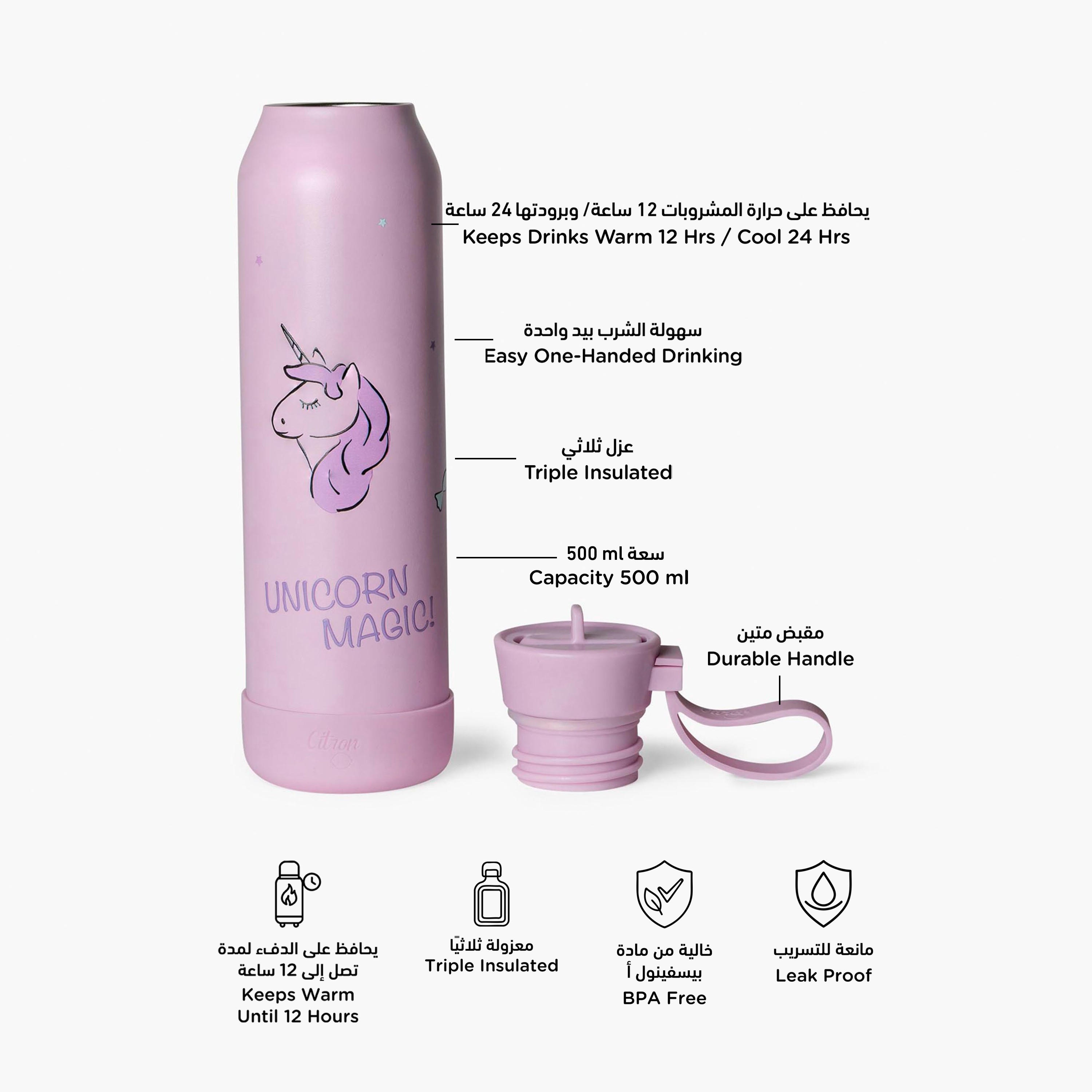 قارورة ماء ستانلس ستيل بقشّة وعزل حراري مزدوج وتصميم ألعاب من سيترون-school-waterbottles-image-2