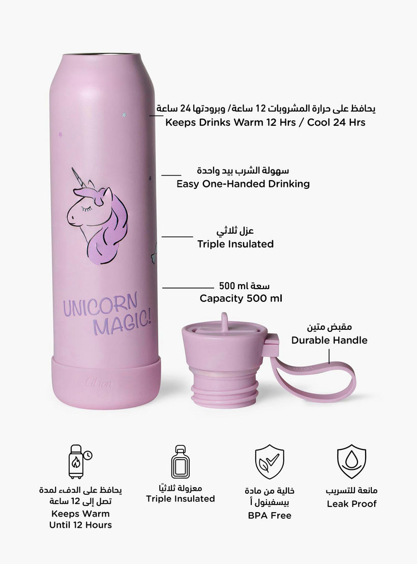 قارورة ماء ستانلس ستيل بقشّة وعزل حراري مزدوج وتصميم ألعاب من سيترون-school-waterbottles-image-2