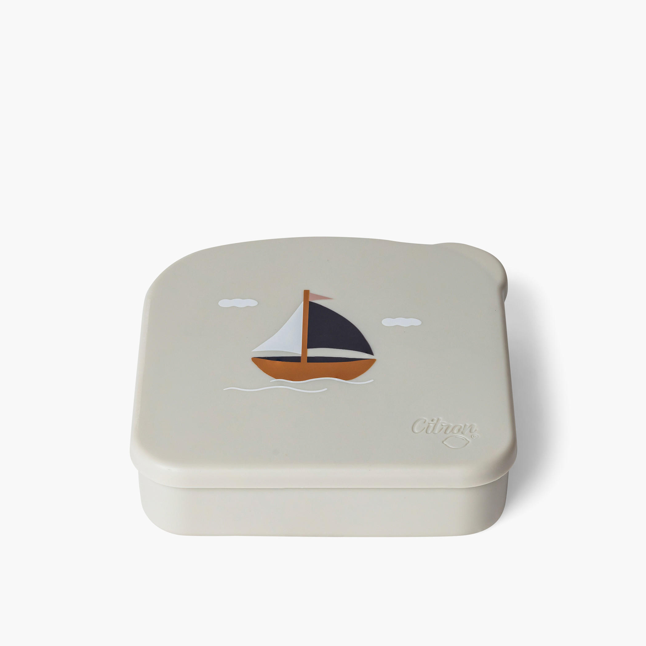 Citron Sailboat Print Square Shaped Lunch Box-school-lunchessentials-lunchboxes-image-1
