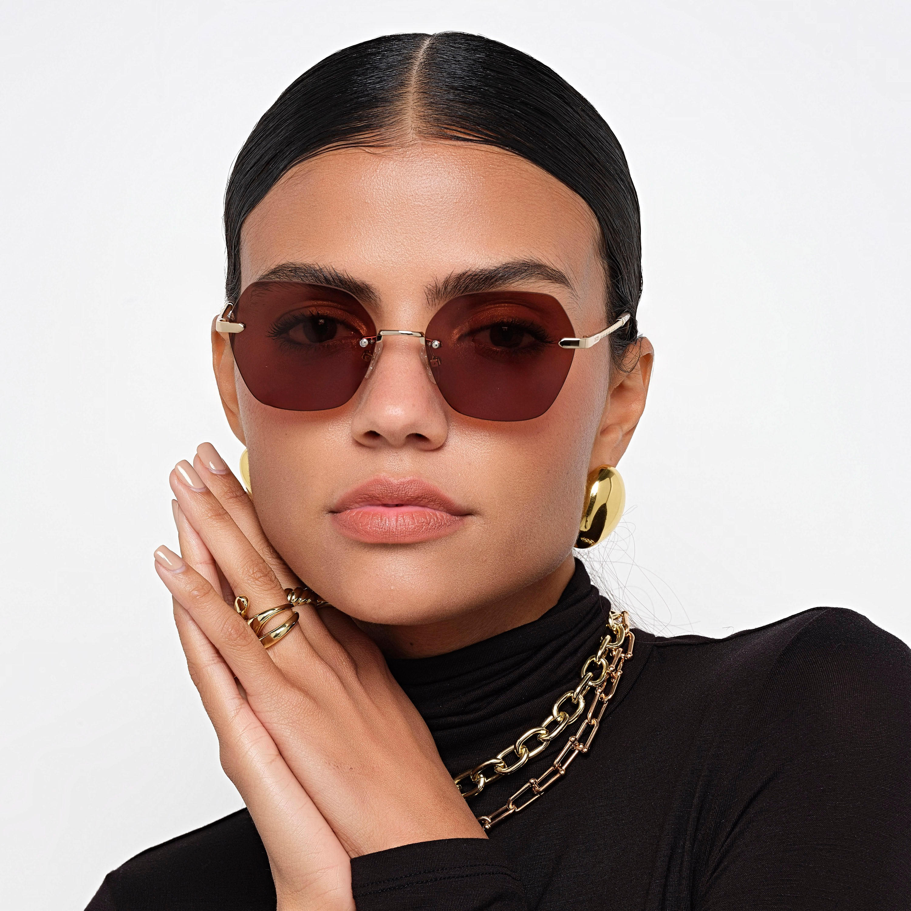 30Sundays ARIA 's Brown Lens 53 MM Geometric Sunglasses -women-sunglasses-image-5
