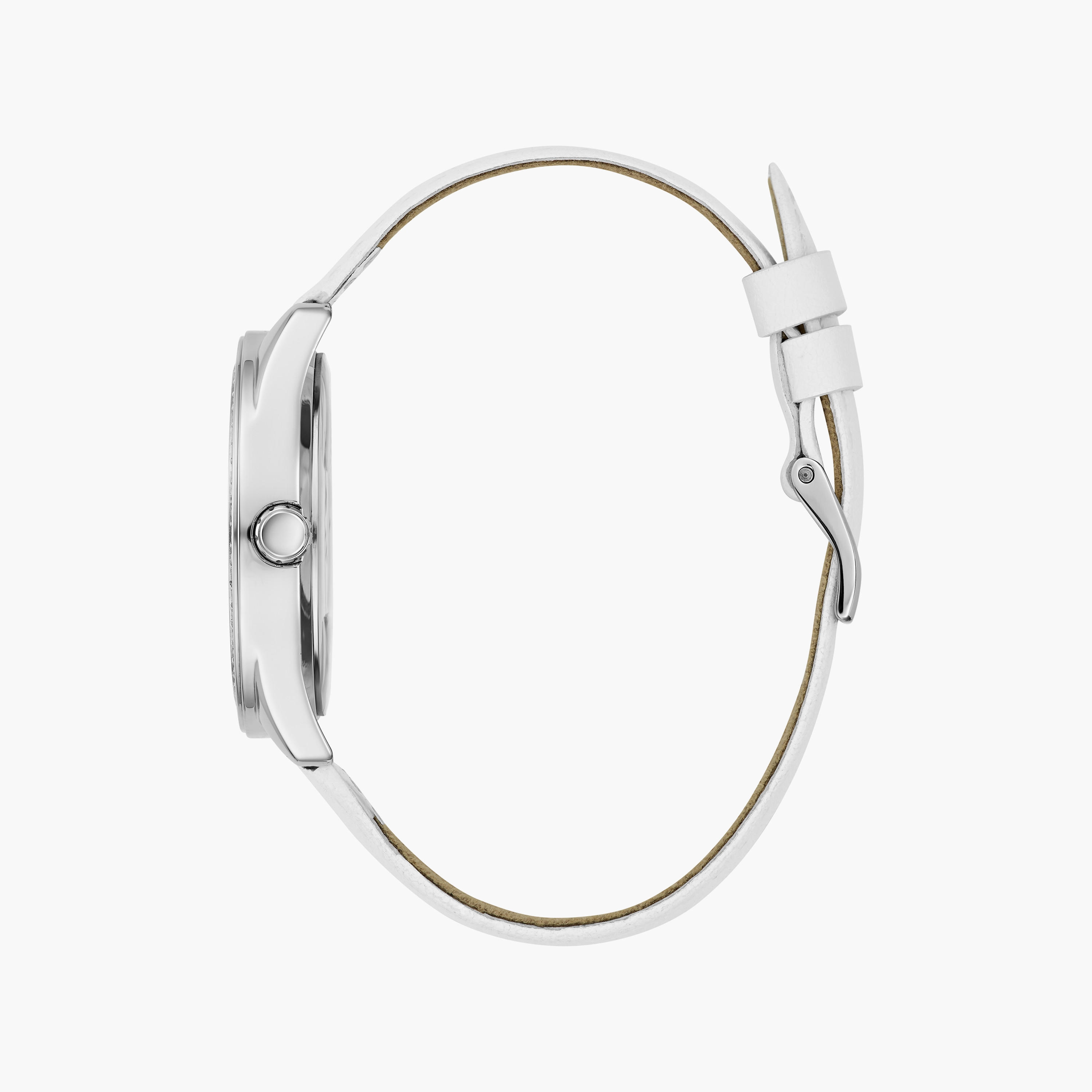 Guess Women's Silver Analog Leather Strap Watch | GW0608L1 | 37 MM-women-watchesandjewellery-watches-image-2