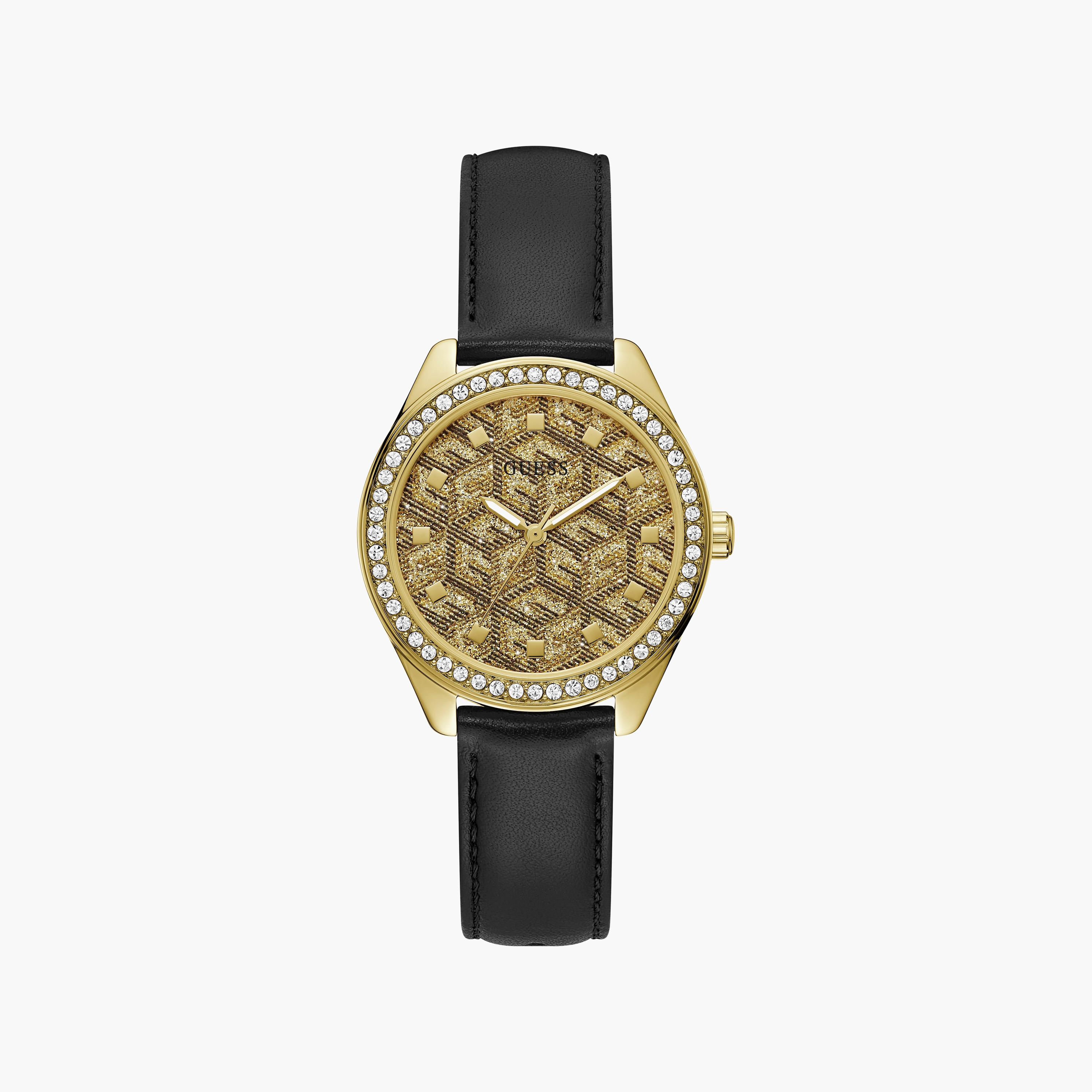 Guess Women's Gold Analog Leather Strap Watch | GW0608L2-women-watchesandjewellery-watches-image-1