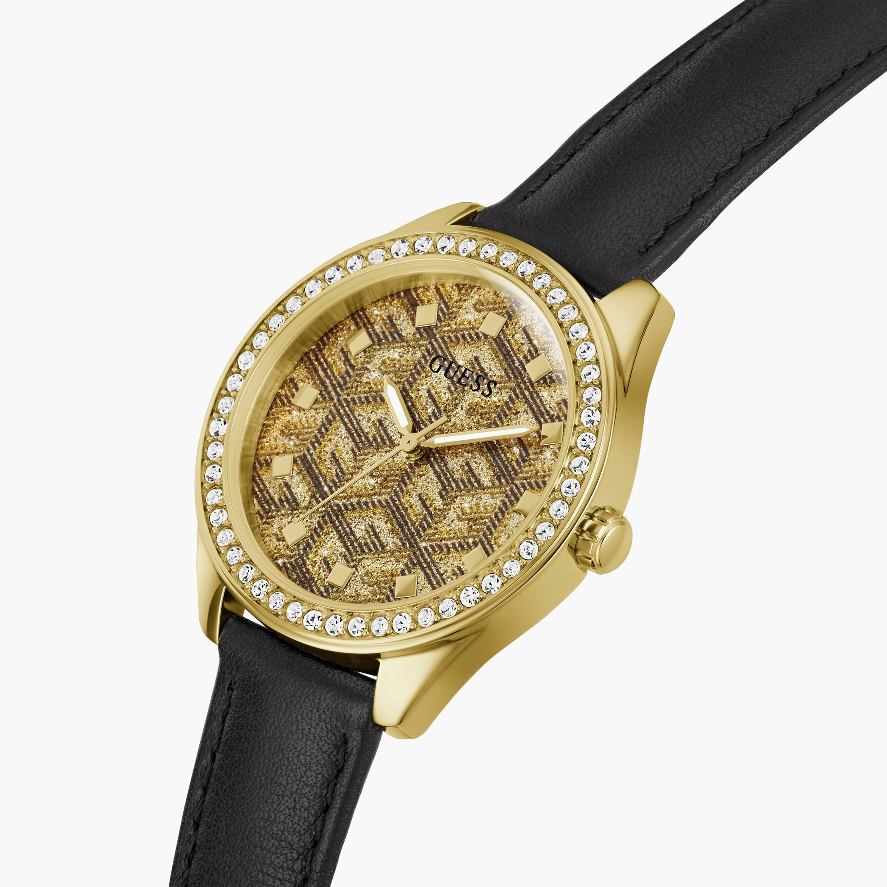 ساعة جيس ذو انالوج بسوار جلدي ذهبي للنساء | GW0608L2-women-watchesandjewellery-watches-image-4