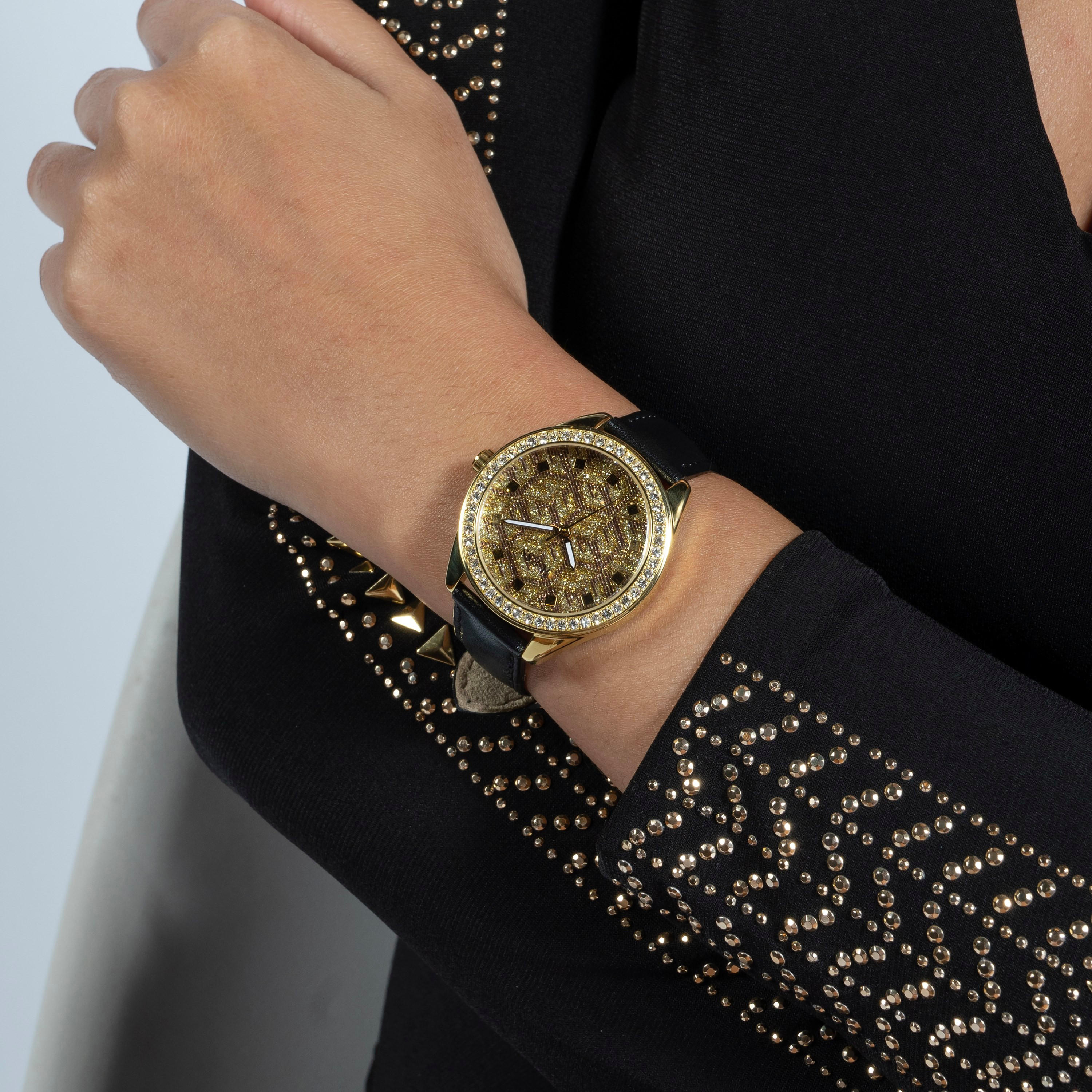 ساعة جيس ذو انالوج بسوار جلدي ذهبي للنساء | GW0608L2-women-watchesandjewellery-watches-image-5