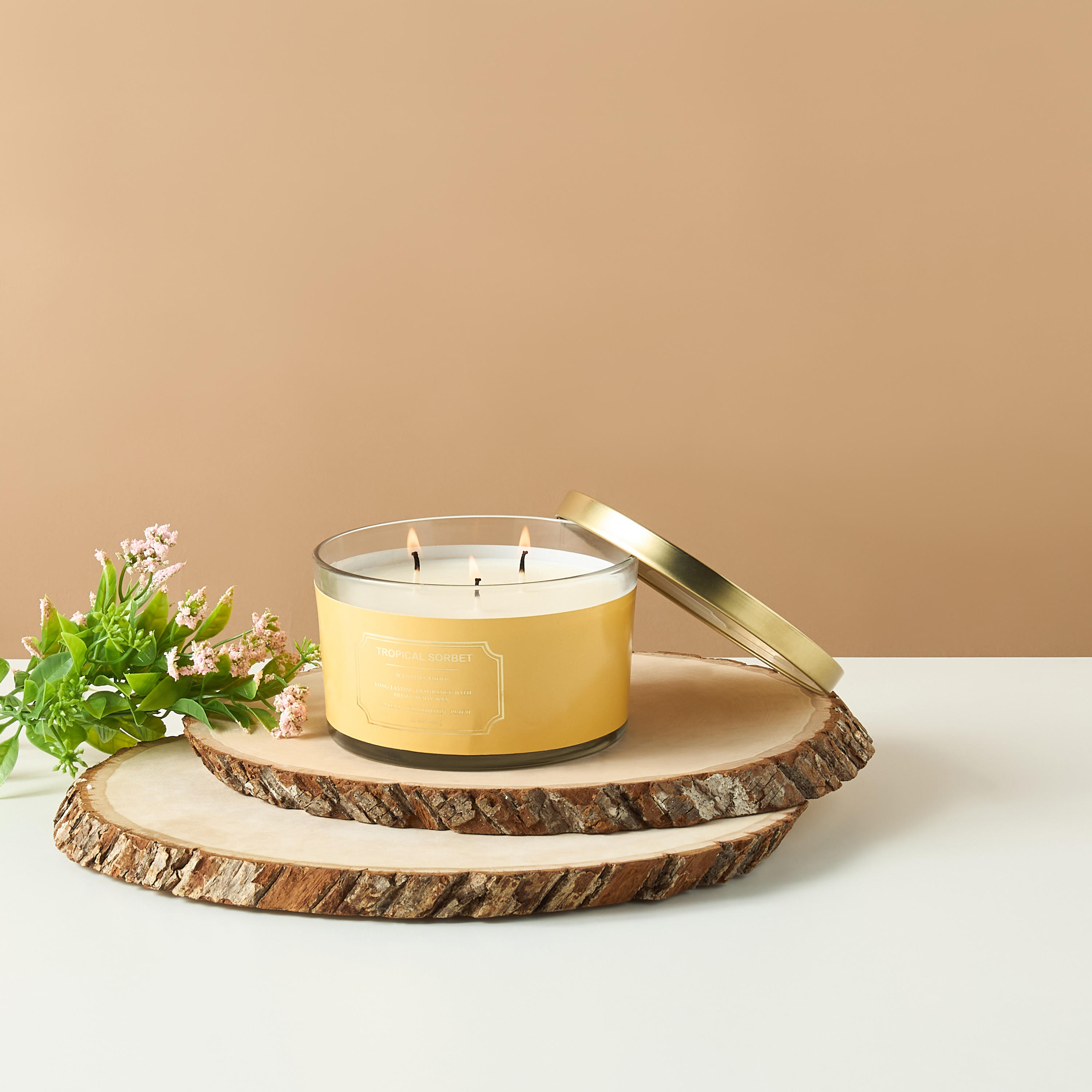 Scent.d Tropical Sorbet 3-wick Candle - 9 cms-household-homefragrance-candles-image-1