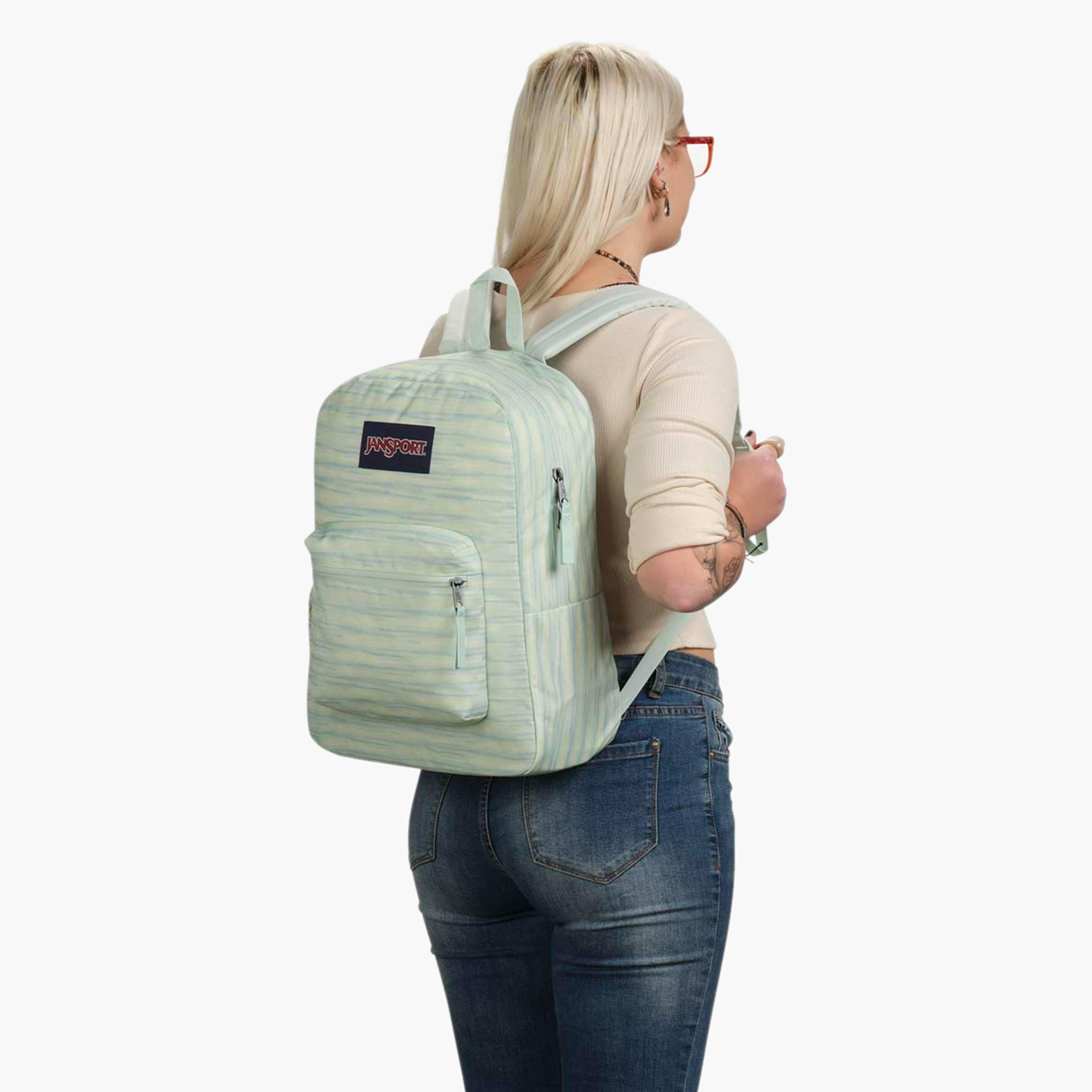Jansport Striped Backpack with Adjustable Straps and Zip Closure - 60.02x39.7x45.72 cms-school-bagsandbackpacks-backpacks-image-7