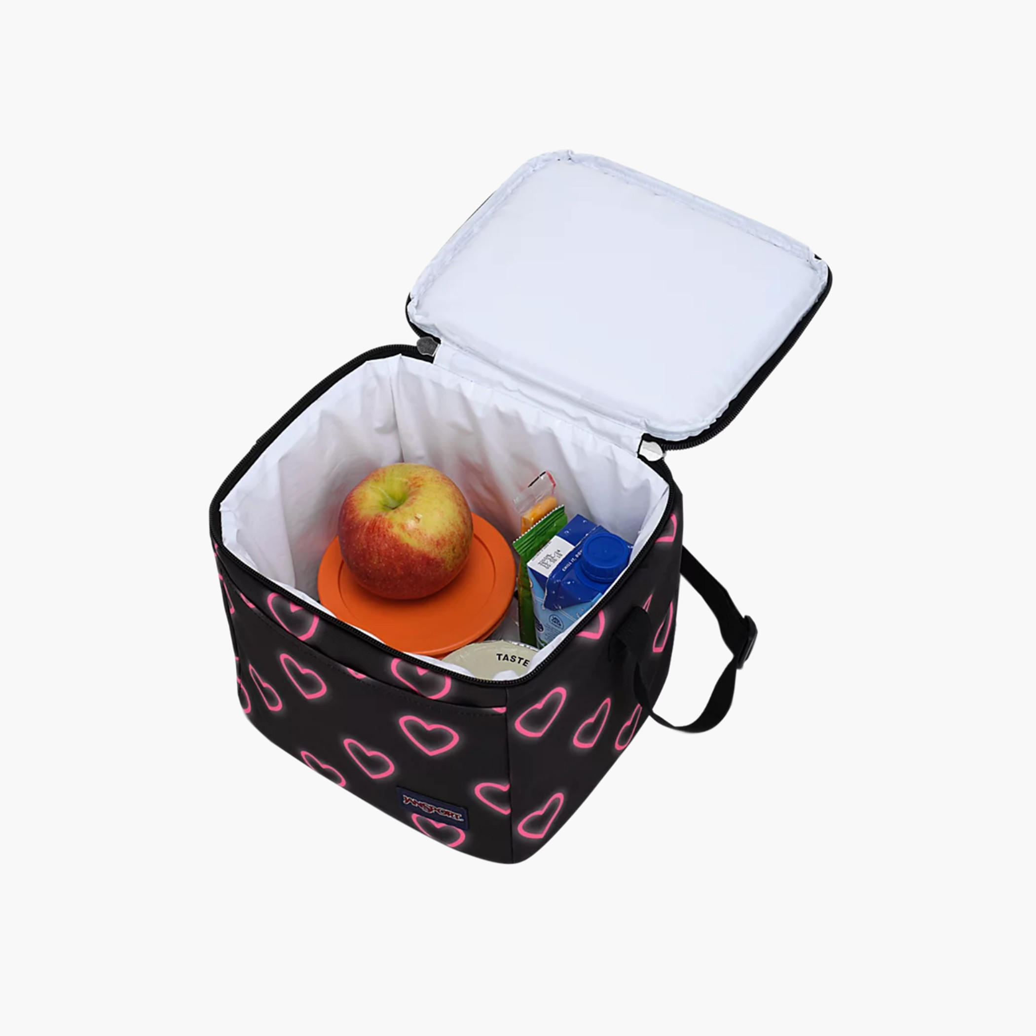 Jansport Heart Print Insulated Lunch Bag with Adjustable Strap and Zip Closure-school-lunchessentials-lunchbags-image-3
