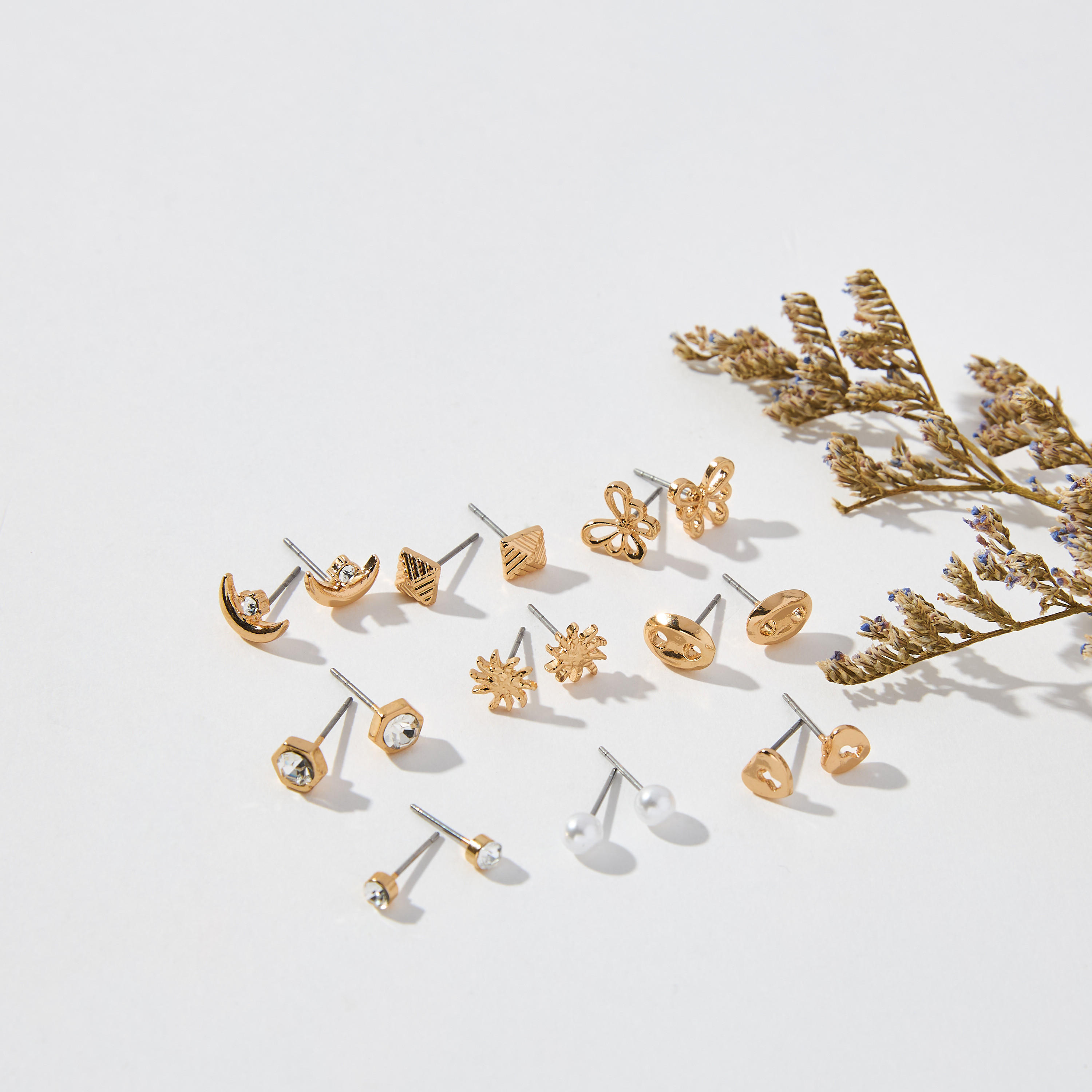 Assorted Stud Earrings with Pushback Closure - Set of 9-women-watchesandjewellery-jewellery-earrings-image-1