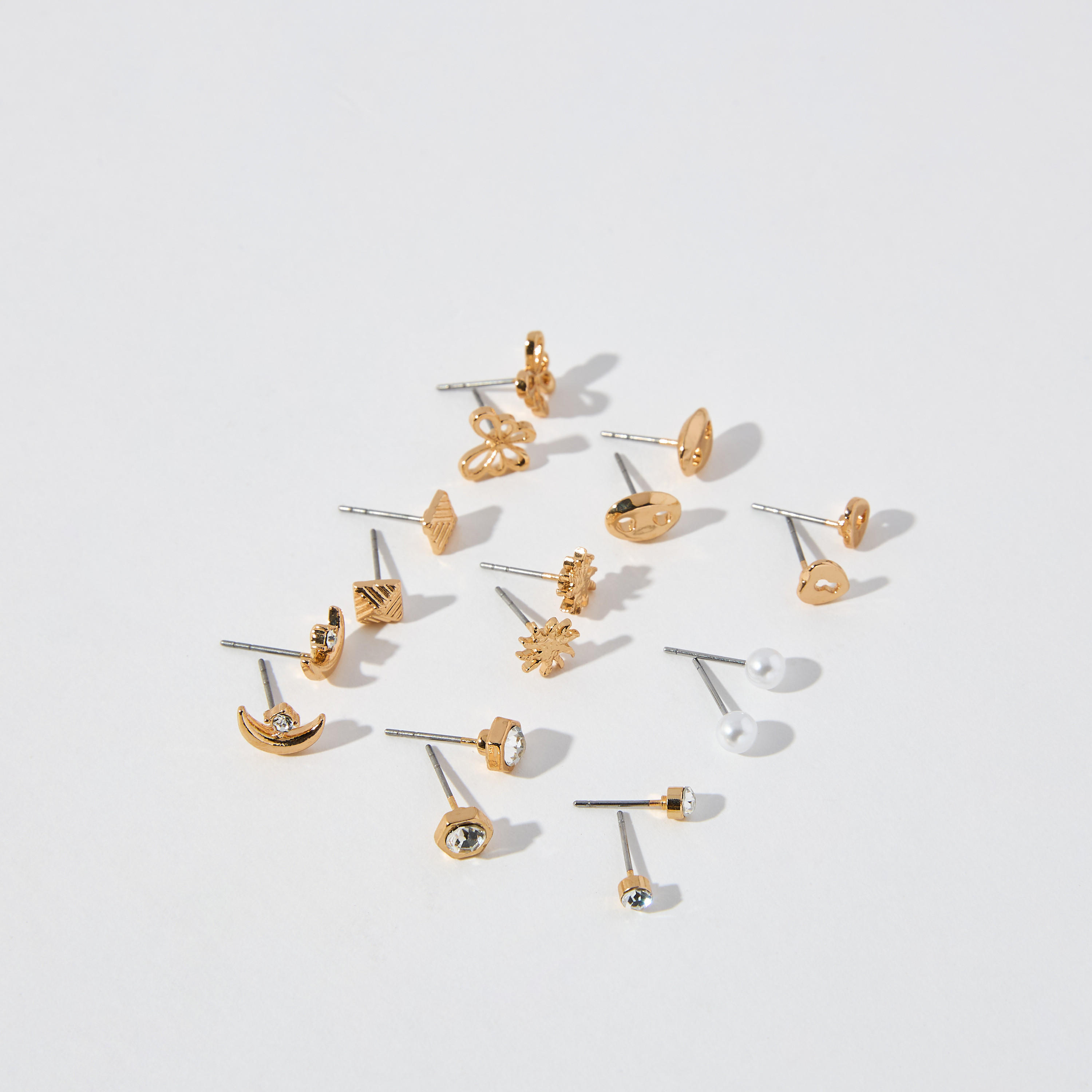 Assorted Stud Earrings with Pushback Closure - Set of 9-women-watchesandjewellery-jewellery-earrings-image-2