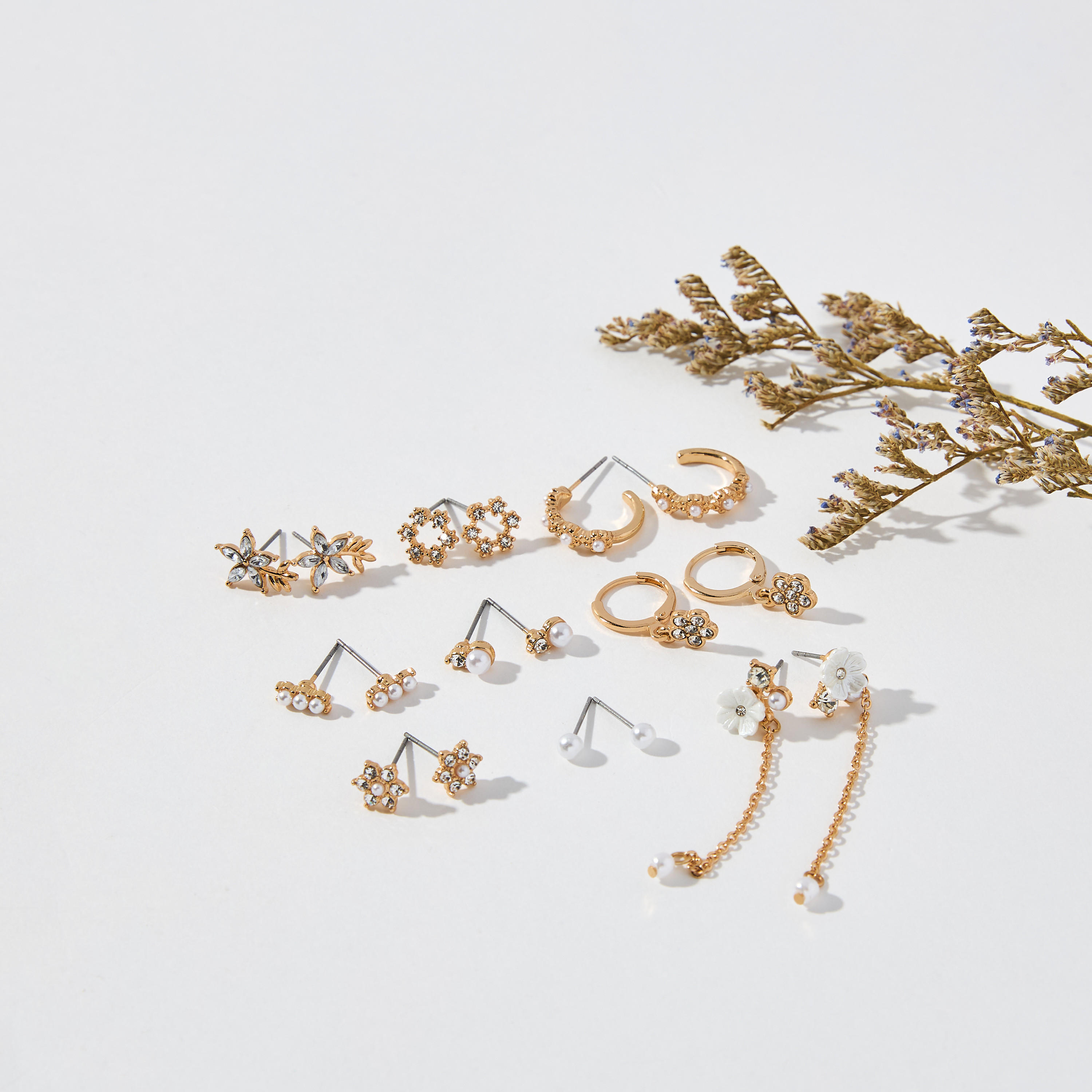 Assorted Earrings with Pushback Closure - Set of 9-women-watchesandjewellery-jewellery-earrings-image-1