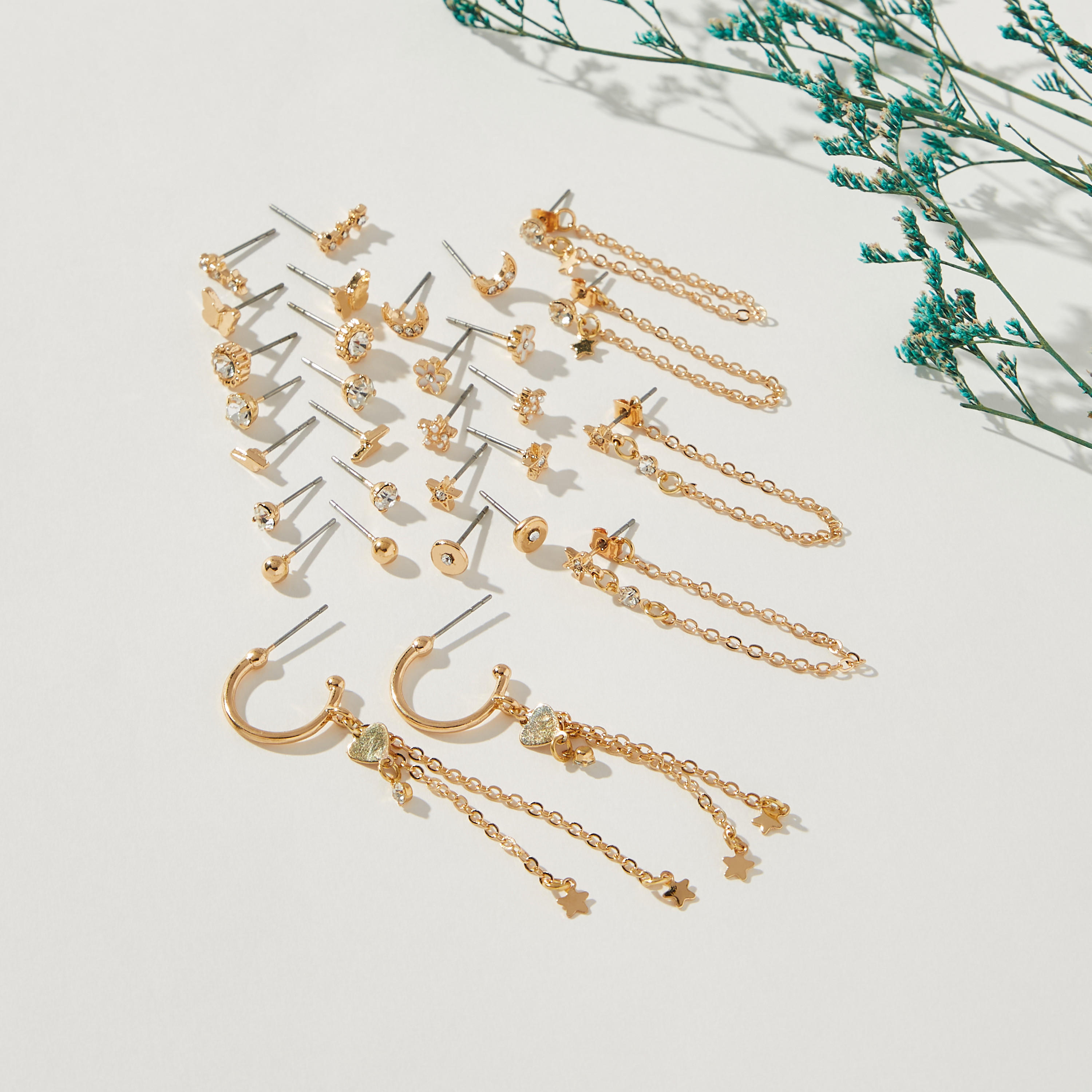 Assorted Stud Earrings with Pushback Closure - Set of 15-women-watchesandjewellery-jewellery-earrings-image-1