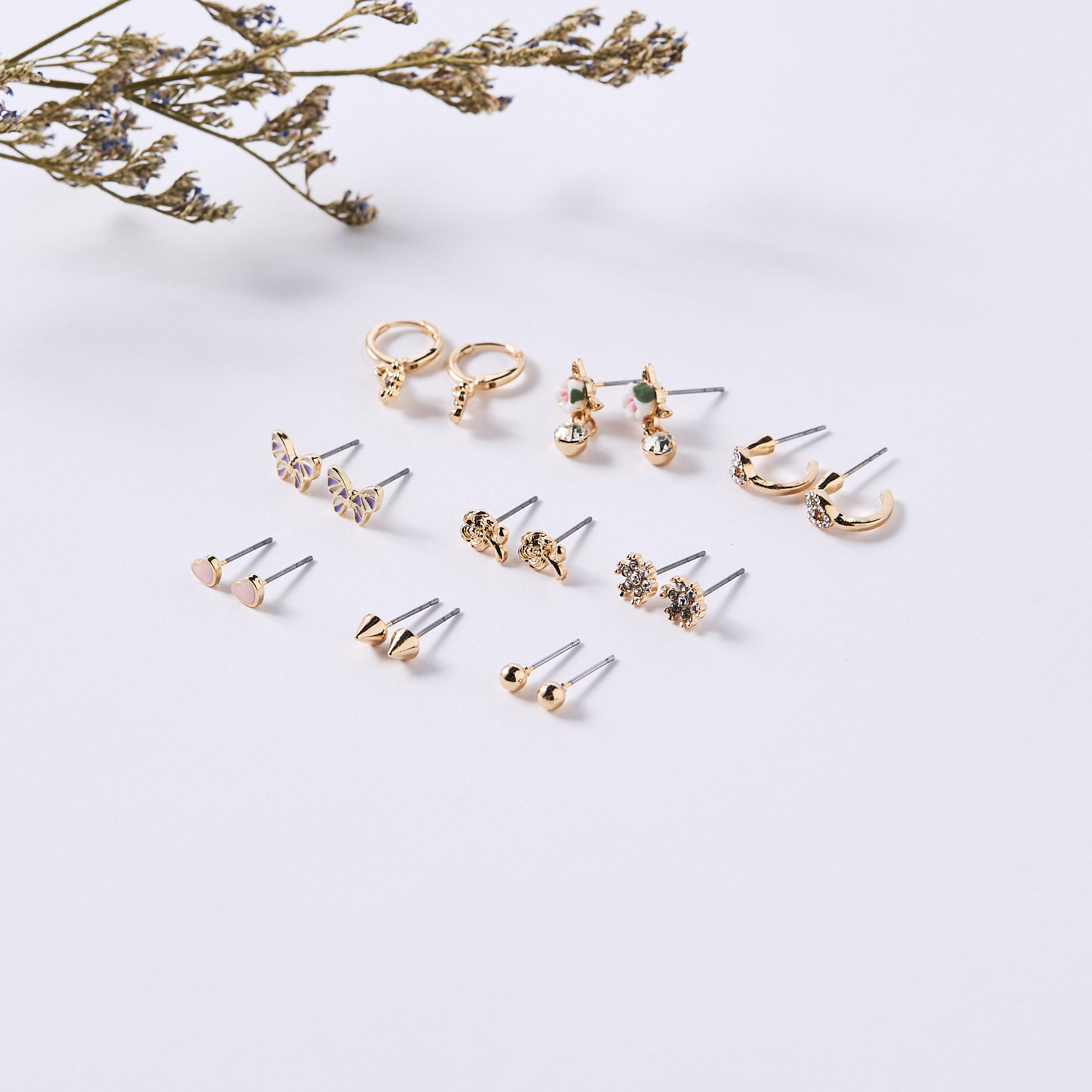 Assorted Earrings with Pushback Closure - Set of 9-women-watchesandjewellery-jewellery-earrings-image-1