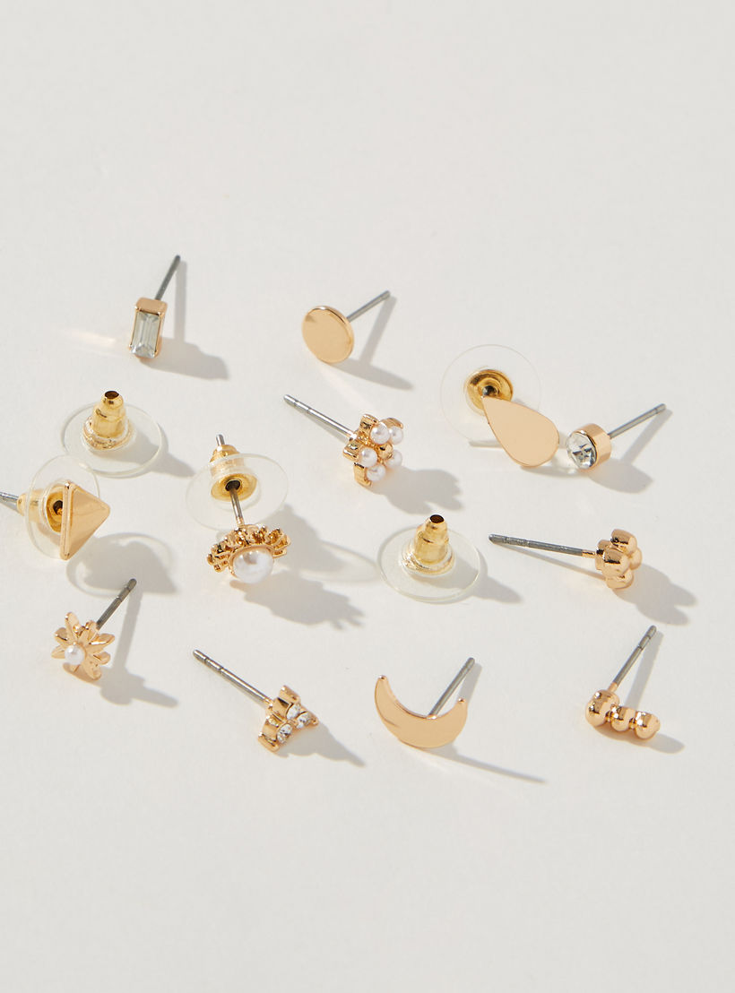 طقم حلقان 12 زوج متنوعة بمكبس إغلاق خلفي-women-watchesandjewellery-jewellery-earrings-image-3