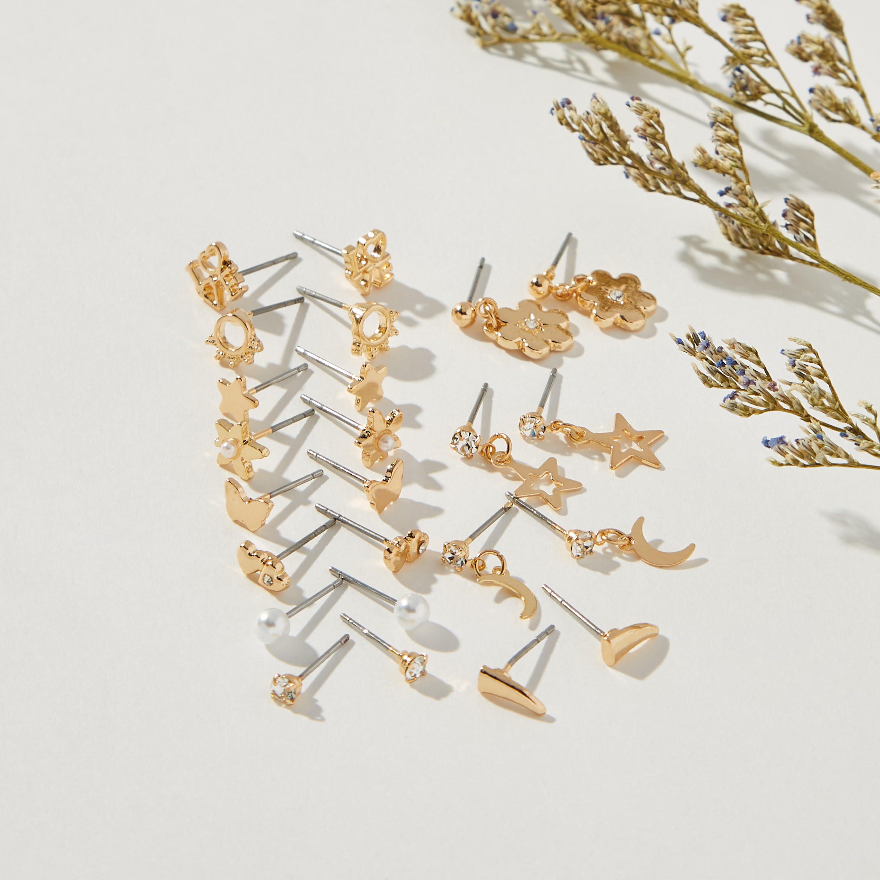 Assorted Earrings with Pushback Closure - Set of 12-women-watchesandjewellery-jewellery-earrings-image-1