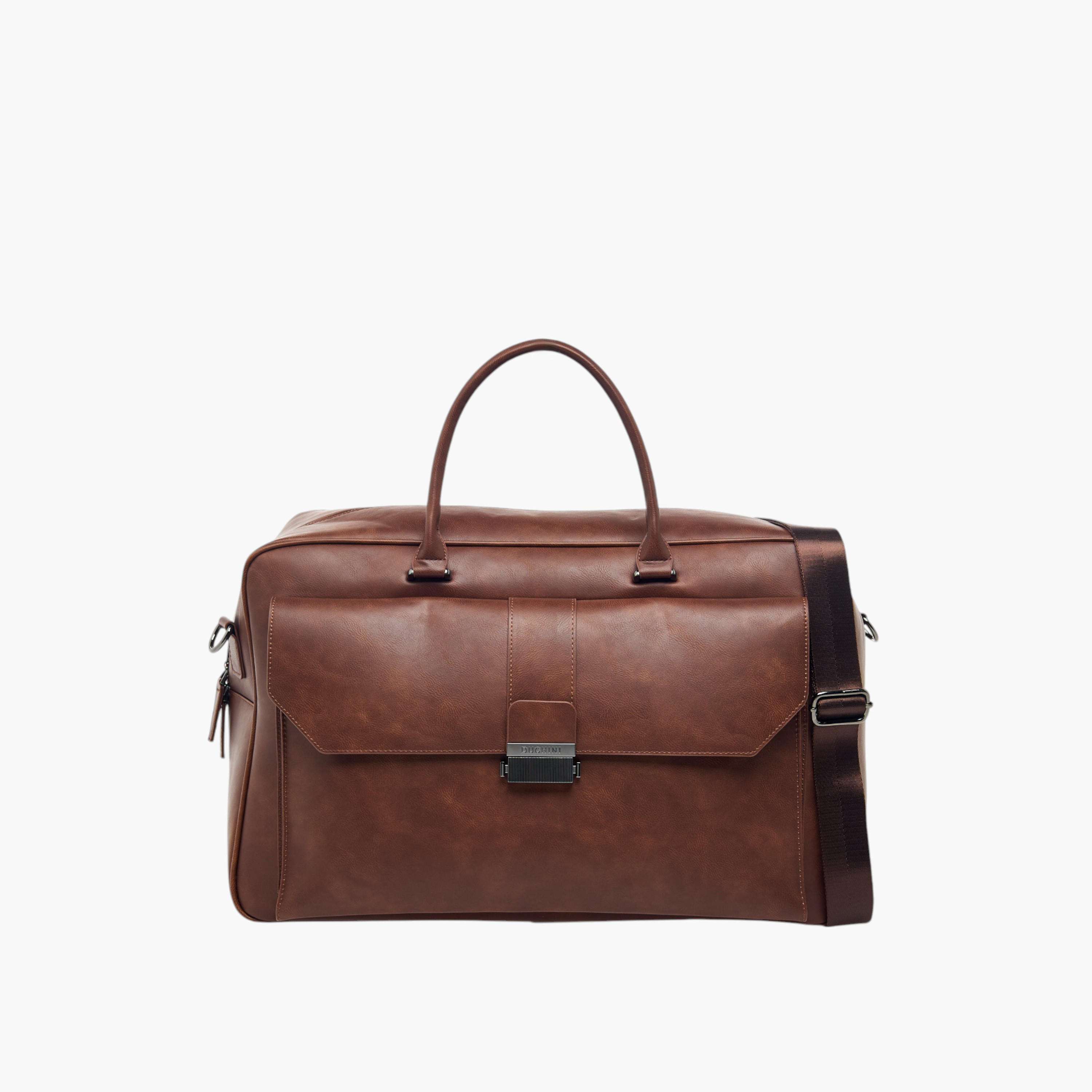 شنطة دافل سادة بحزام قابل للفصل وسحاب إغلاق من دوتشيني-travel-luggagesandbags-dufflebags-image-10