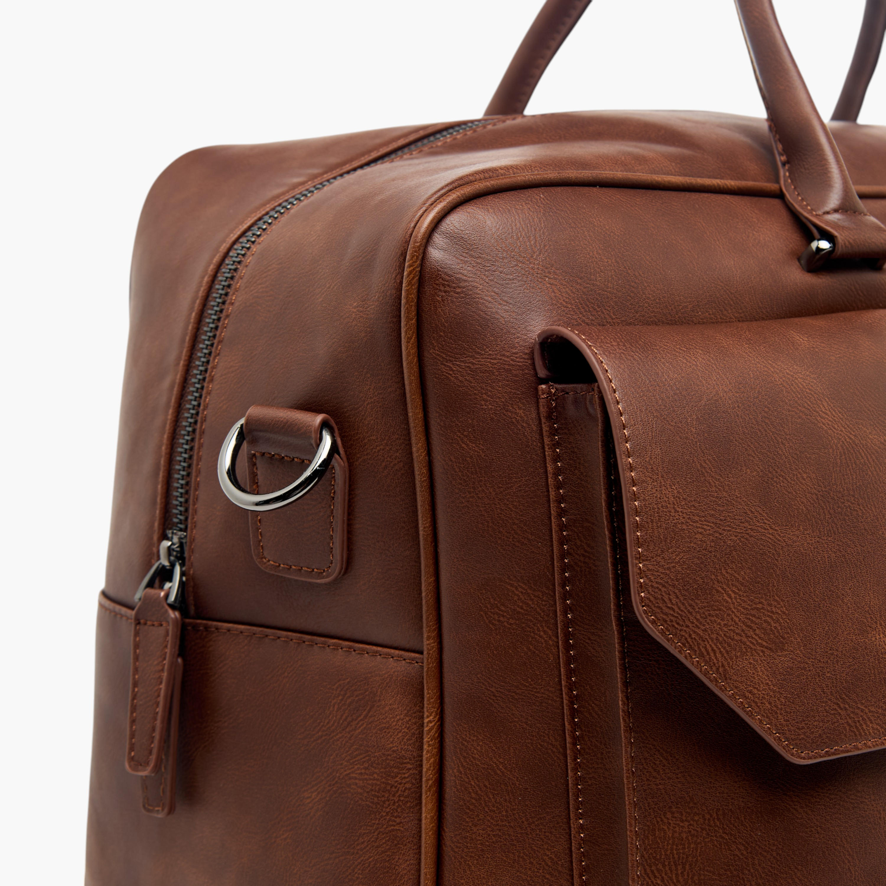 شنطة دافل سادة بحزام قابل للفصل وسحاب إغلاق من دوتشيني-travel-luggagesandbags-dufflebags-image-7