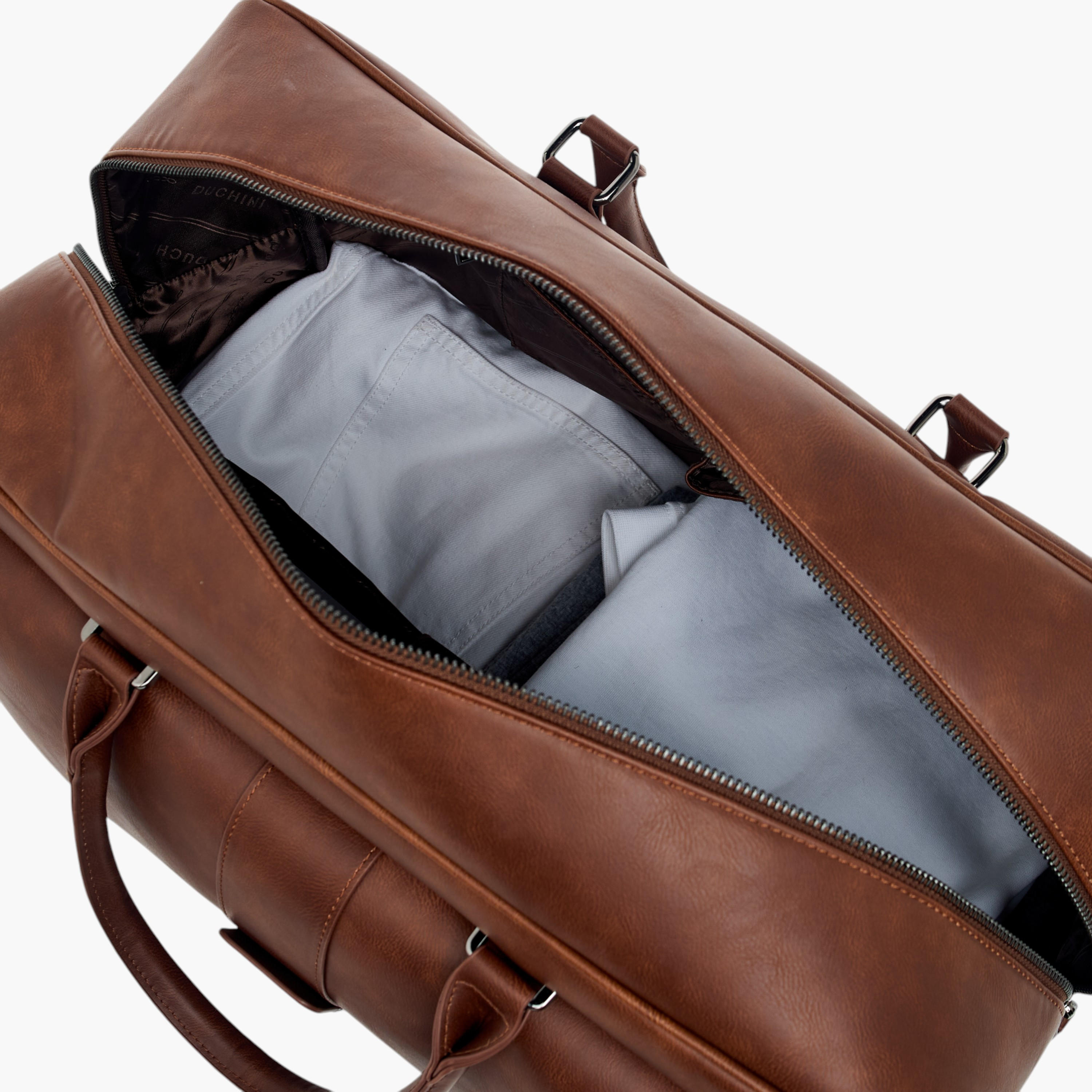 شنطة دافل سادة بحزام قابل للفصل وسحاب إغلاق من دوتشيني-travel-luggagesandbags-dufflebags-image-3