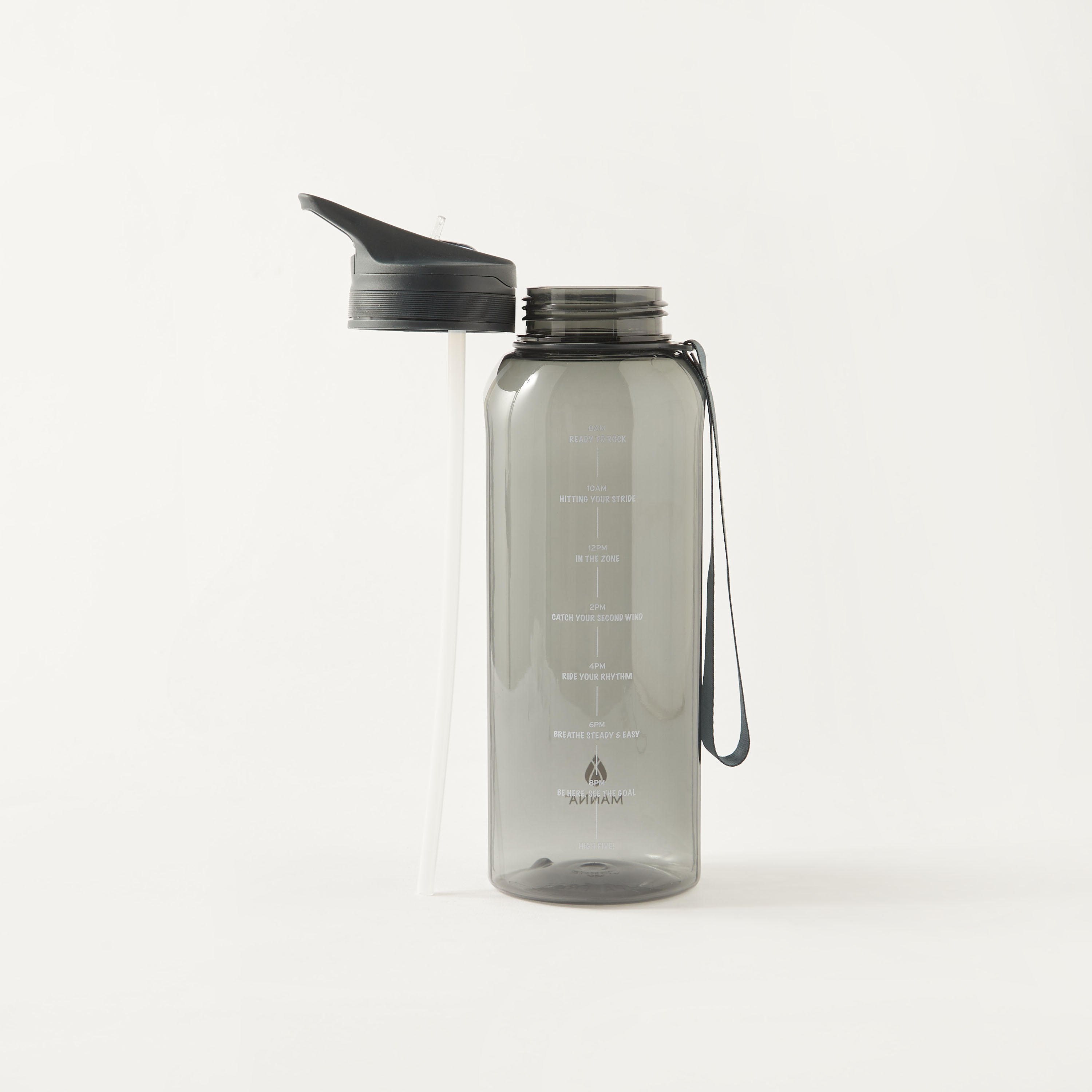 Slogan Detail Sipper Water Bottle with Time Marker - 1.4 L-school-waterbottles-image-2