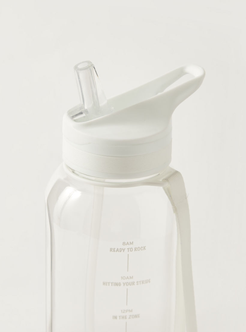 Slogan Detail Sipper Water Bottle with Time Marker - 1.4 L-school-waterbottles-image-4