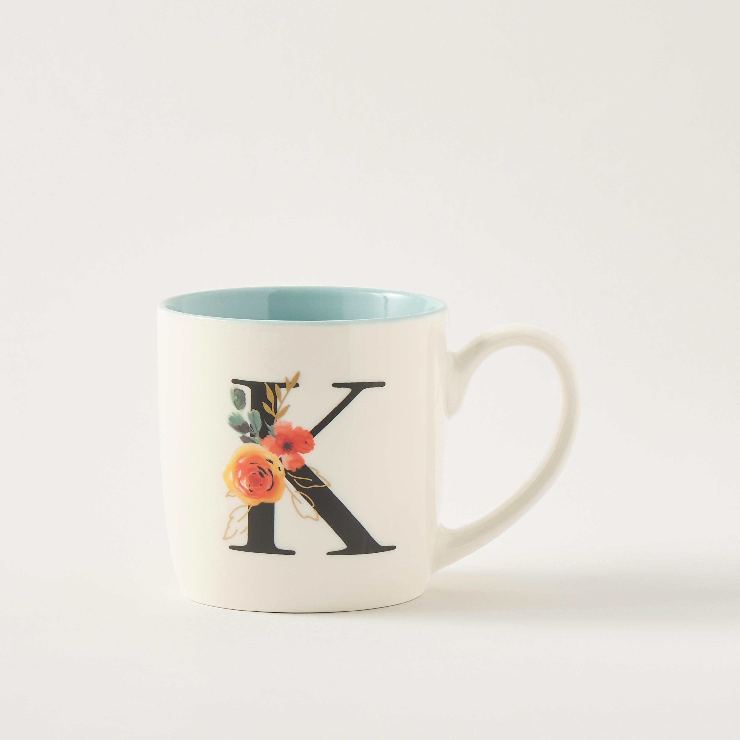 Floral Print Ceramic Mug with Initial A - 260 ml-household-dining-teaandcoffee-mugsandcups-image-1