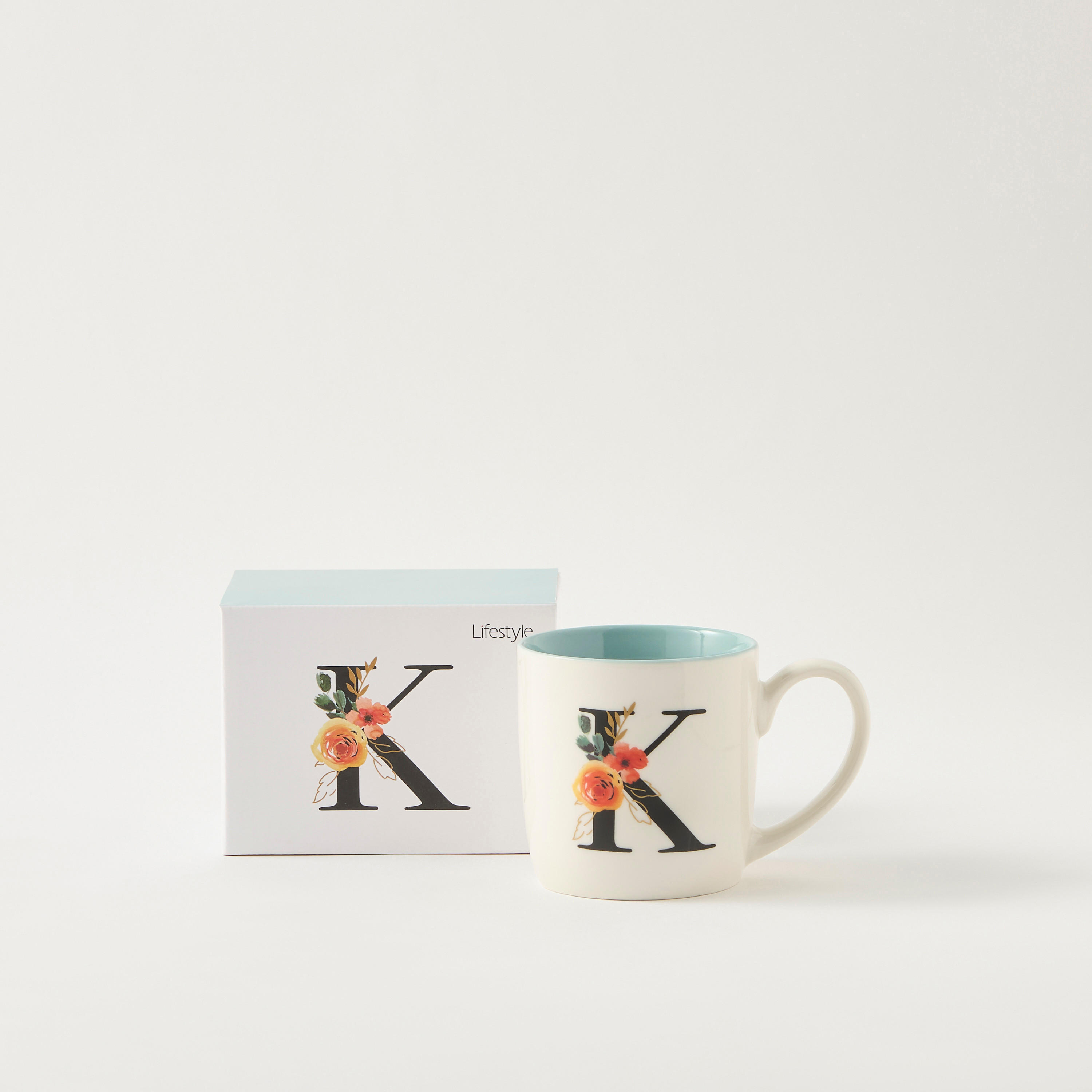 Floral Print Ceramic Mug with Initial A - 260 ml-household-dining-teaandcoffee-mugsandcups-image-2