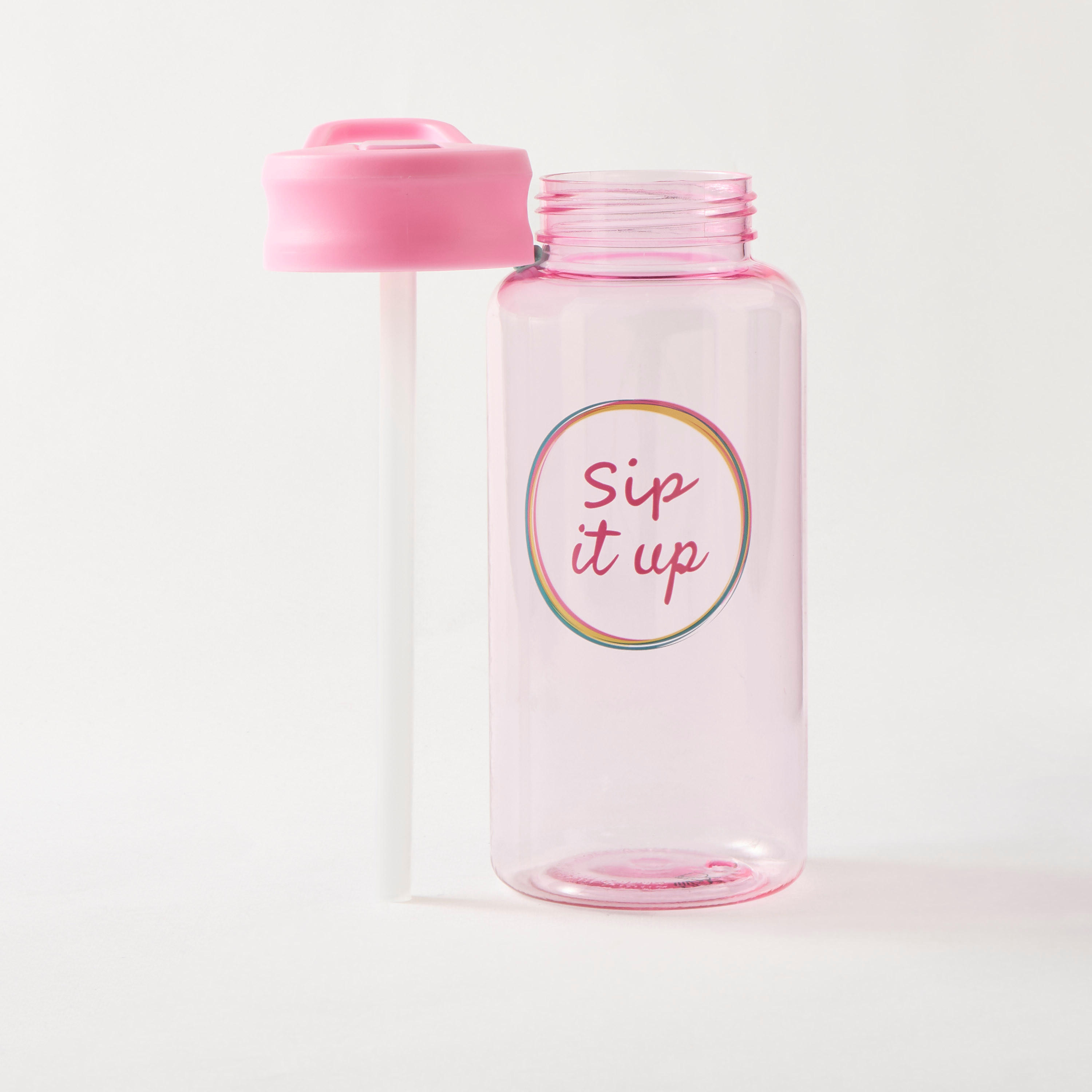 Slogan Print Sipper Water Bottle - 1 L-school-waterbottles-image-2