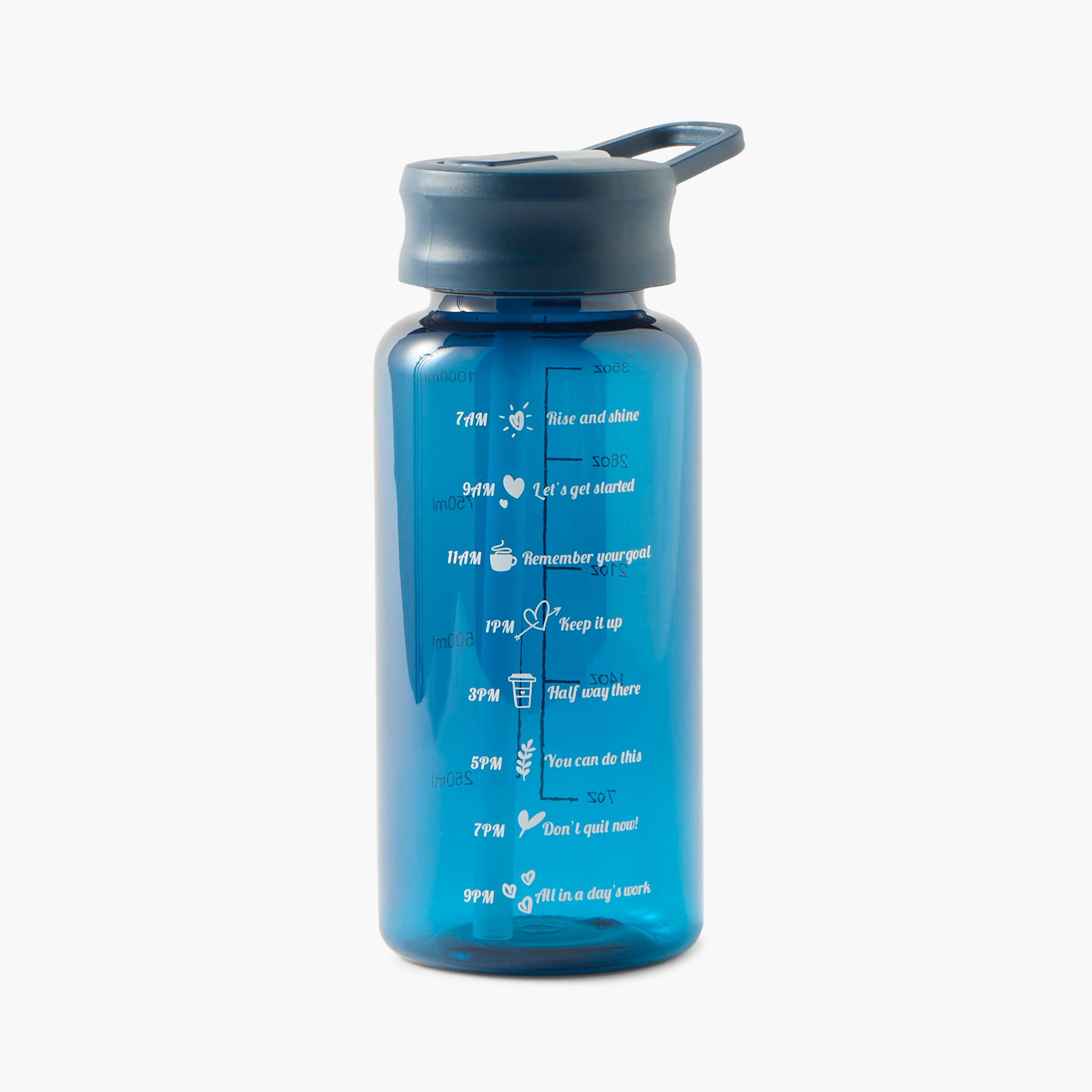 Slogan Print Sipper Water Bottle - 1 L-school-waterbottles-image-1