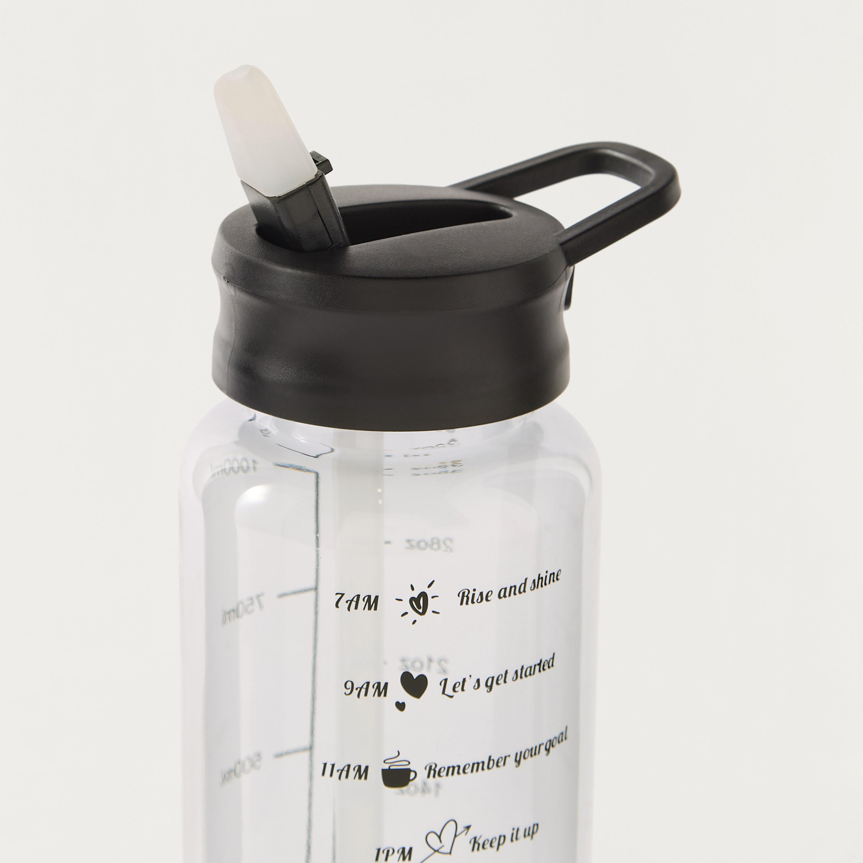 قارورة مياه بجدار فردي وقشة وطبعات وعلامات للوقت - 1 لتر-school-waterbottles-image-4