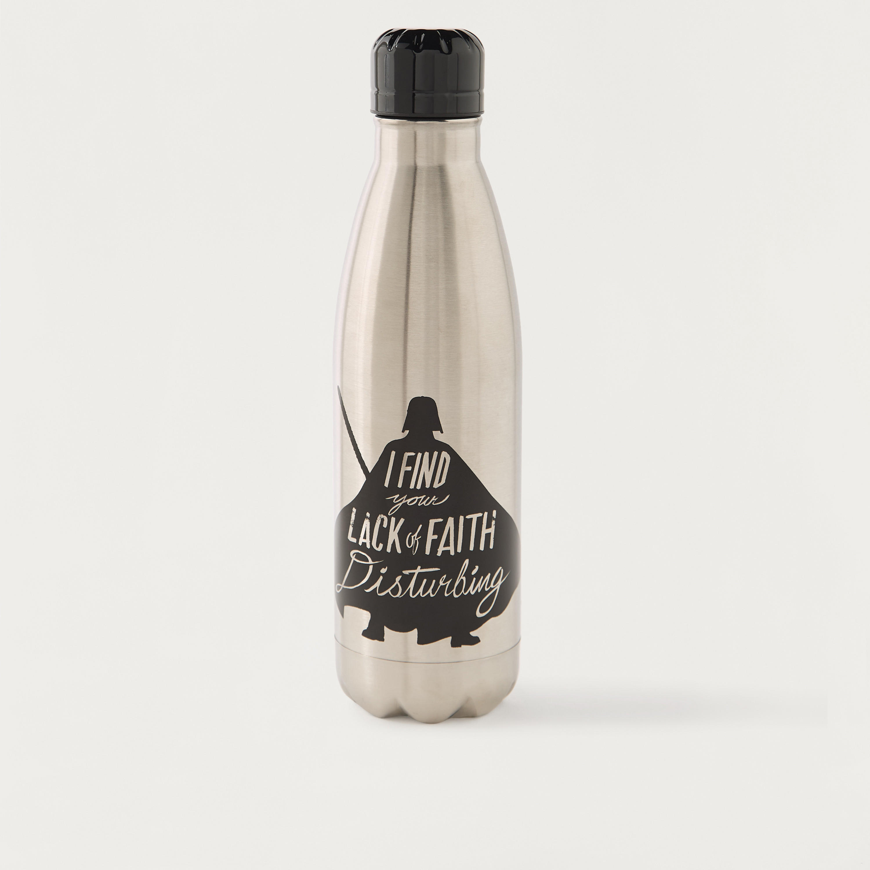 Slogan Print Stainless Steel Water Bottle with Screw Lid-school-waterbottles-image-1