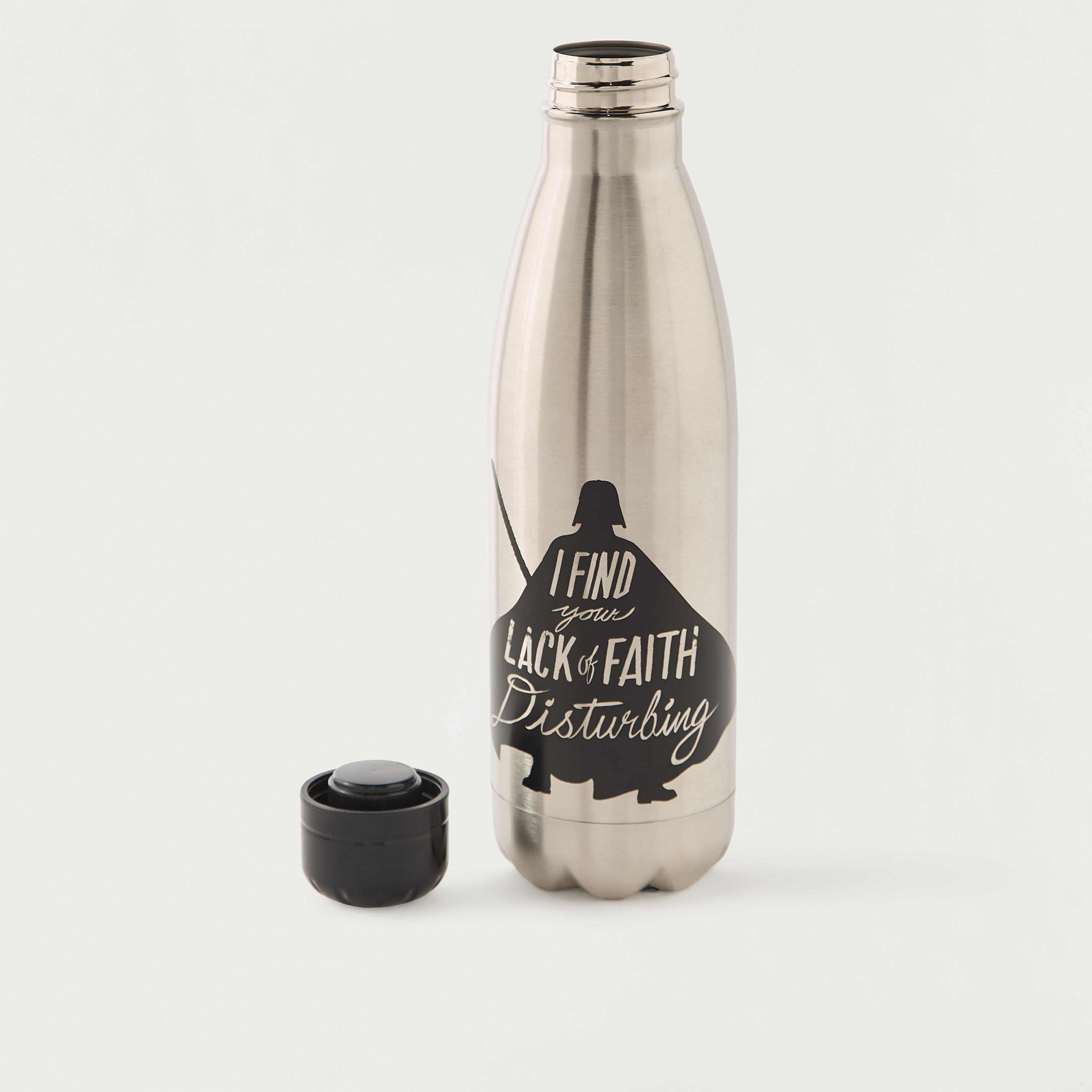 Slogan Print Stainless Steel Water Bottle with Screw Lid-school-waterbottles-image-2